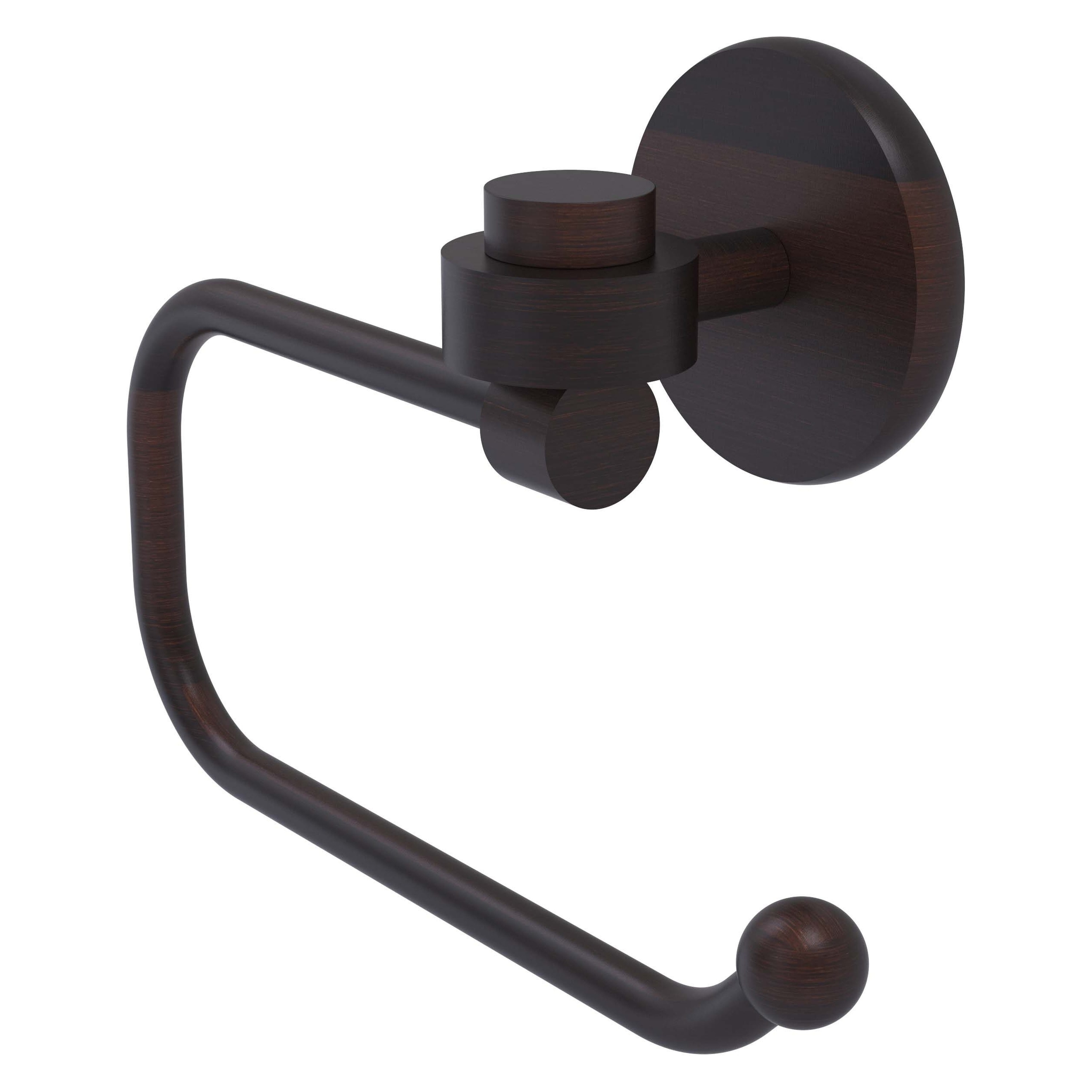 Allied Brass 7124E-VB Satellite Orbit One Venetian Bronze Wall mount Single post Toilet Paper Holder 1 -Rolls with Storage