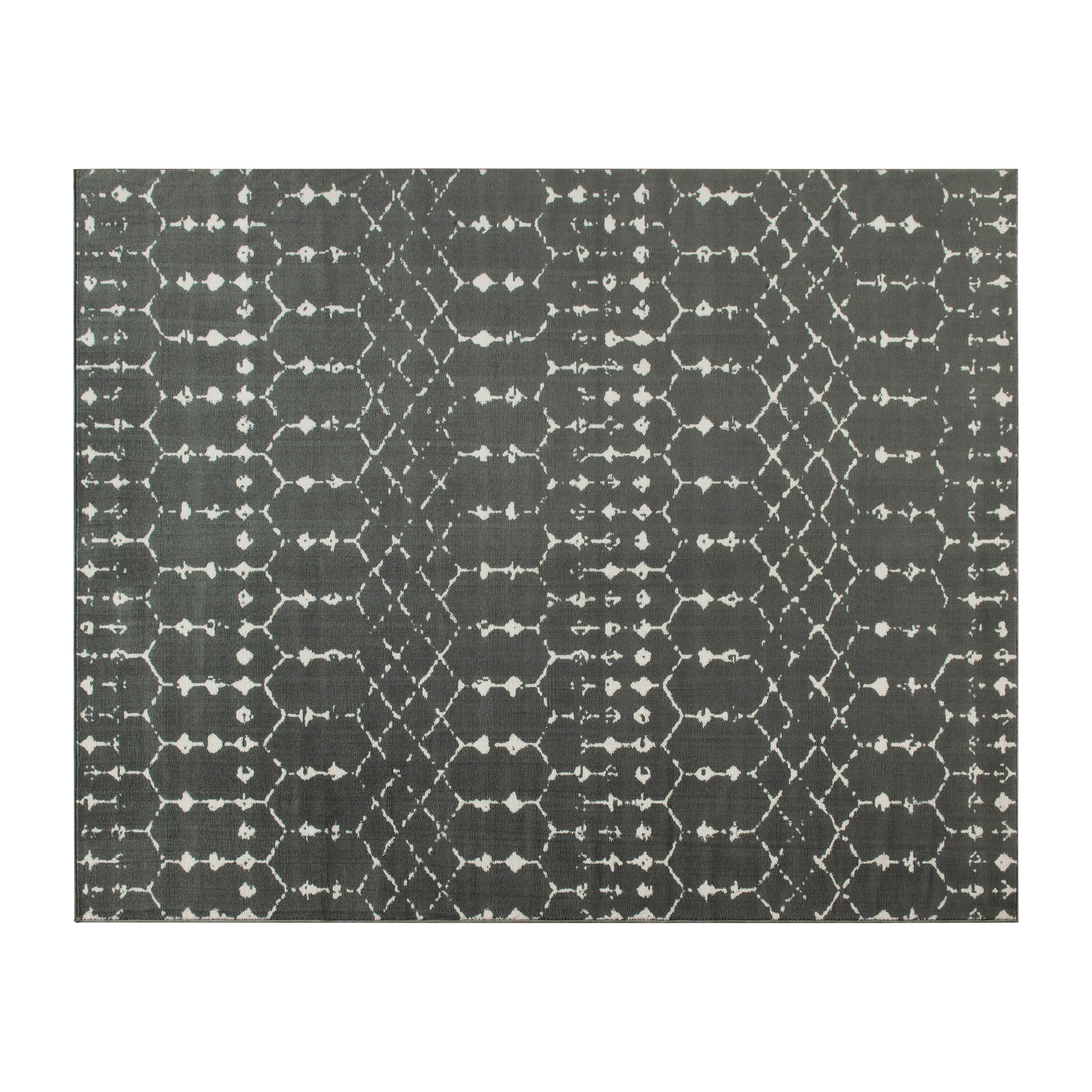 Flash Furniture 889142998204 8 x 10 (ft) Polyester Dark Gray/Ivory Rectangular Indoor Geometric Area rug