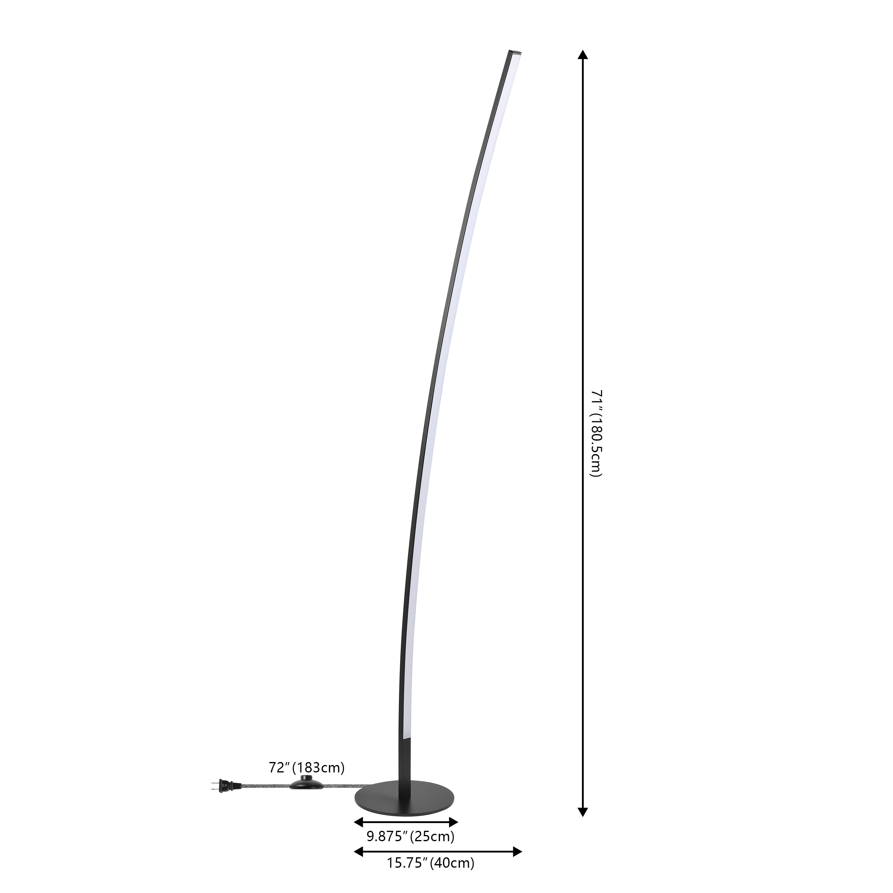 Malthe 71" Black Aluminum/Iron Arc LED Floor Lamp