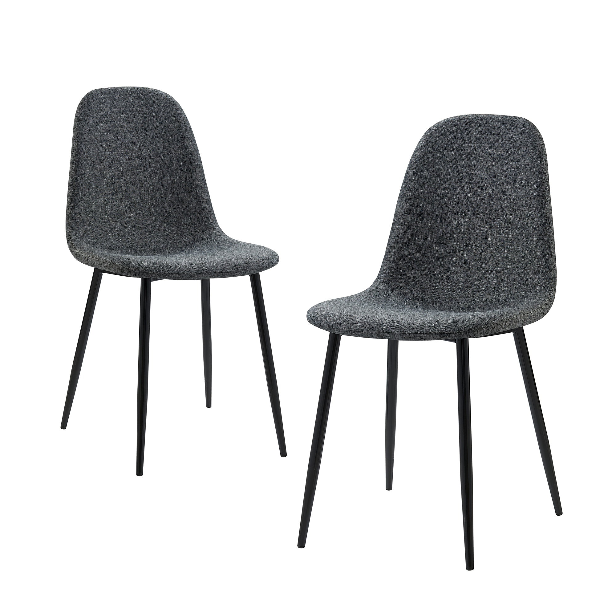Teamson Home VNF-00025DG 2 Minimalist Midcentury Dark grey and black Accent Chair