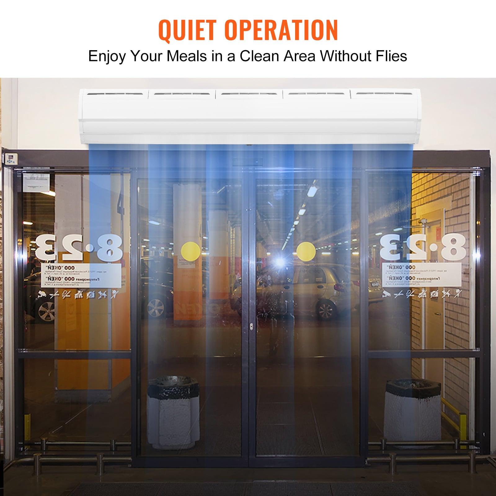 VEVOR 60-Inch Stainless Steel Air Curtain with Dual Speed