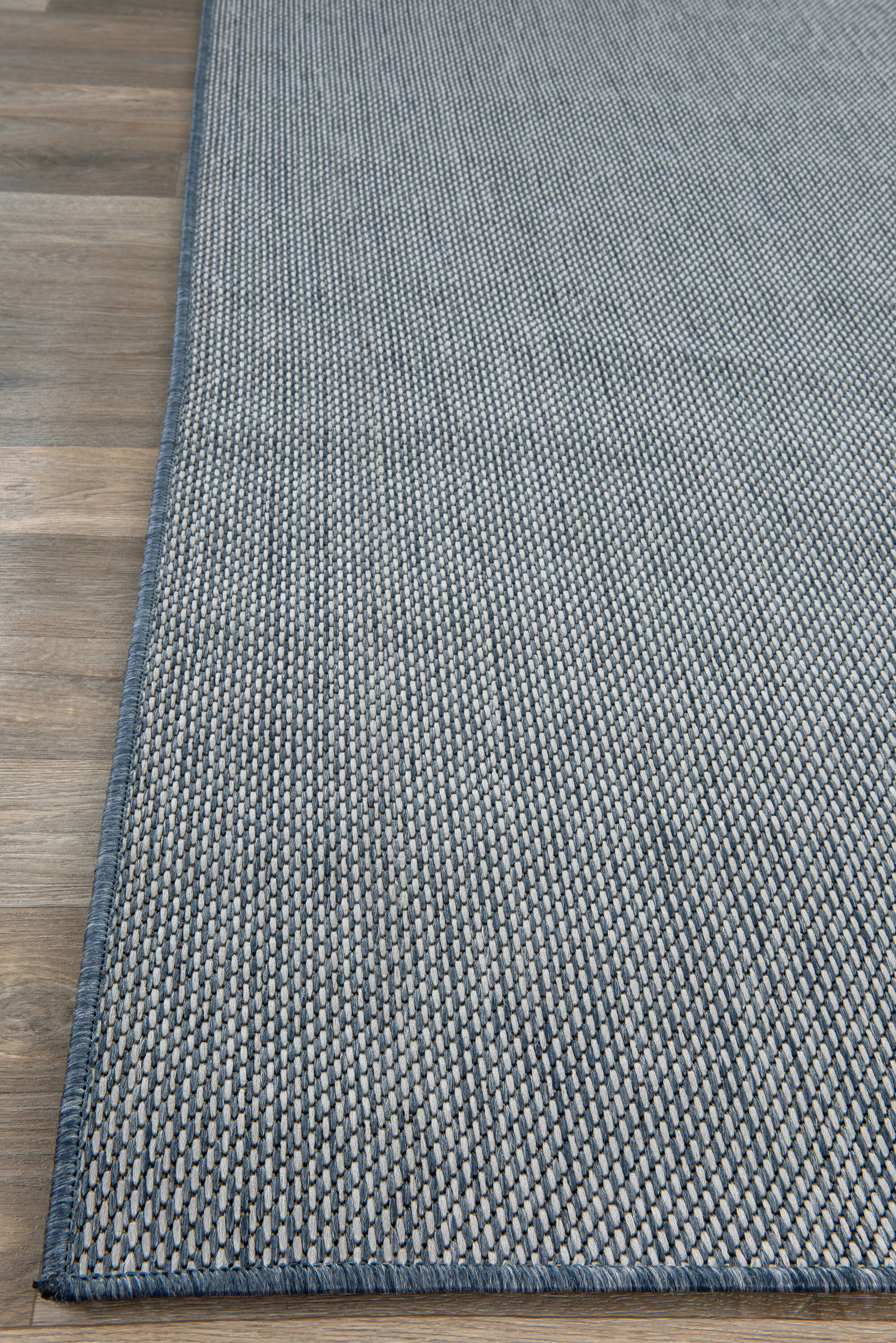Reversible Easy-Care Blue Synthetic 5' x 7' Area Rug