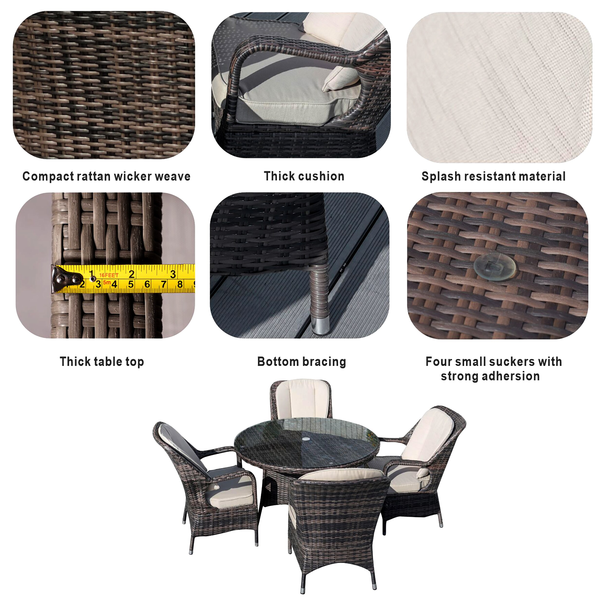 Moda Furnishings CMAD-1709-BR Patio-Dining-Sets - View #7