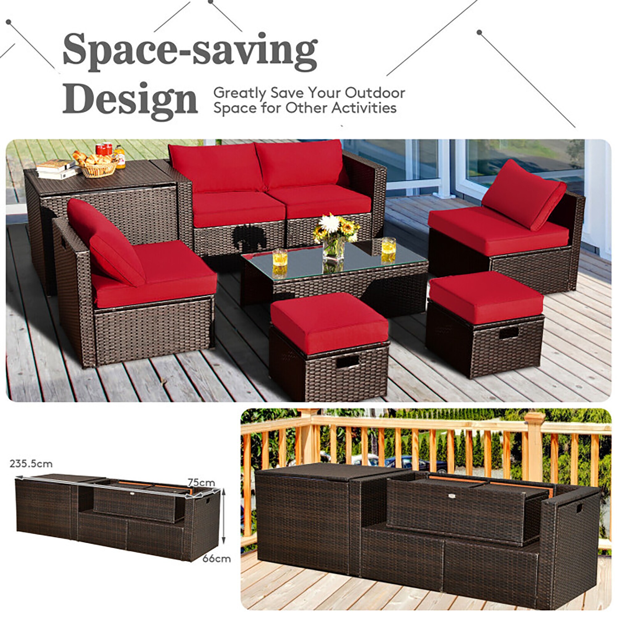 CASAINC CN-WFQ03-RD Patio-Conversation-Sets - View #4