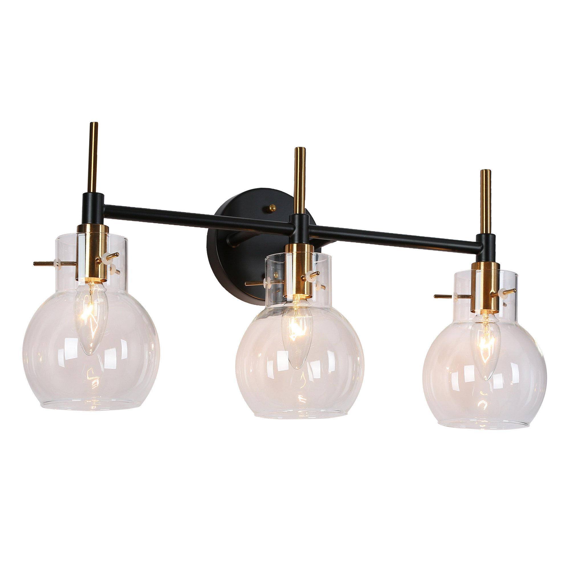ZEVNI - Berton 21.5-in 3 Light Satin Black Modern/contemporary Bathroom Vanity light