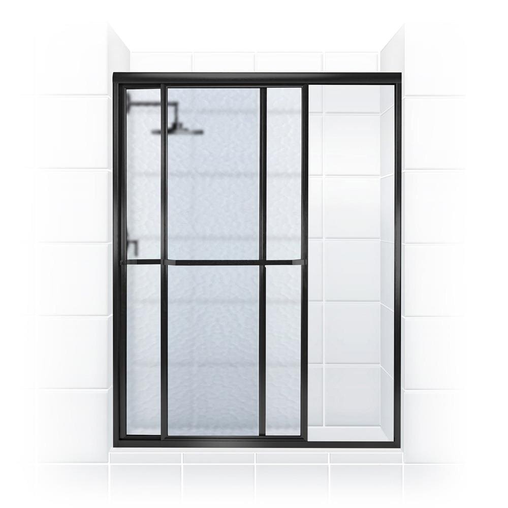 Coastal Shower Doors 1856.70O-A Paragon Matte Black 56-in to 60-in x 70.3125-in Framed Sliding Shower Door