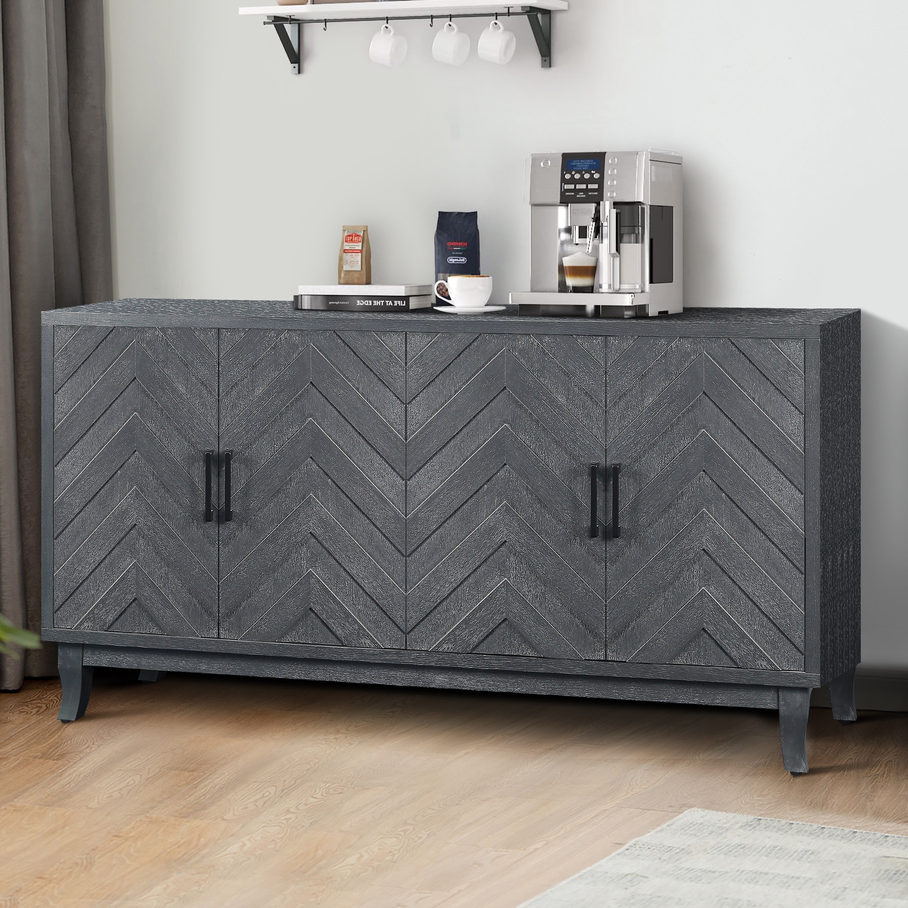 Dexmalle -  Grey Vintage Accent Cabinet with 4 Door