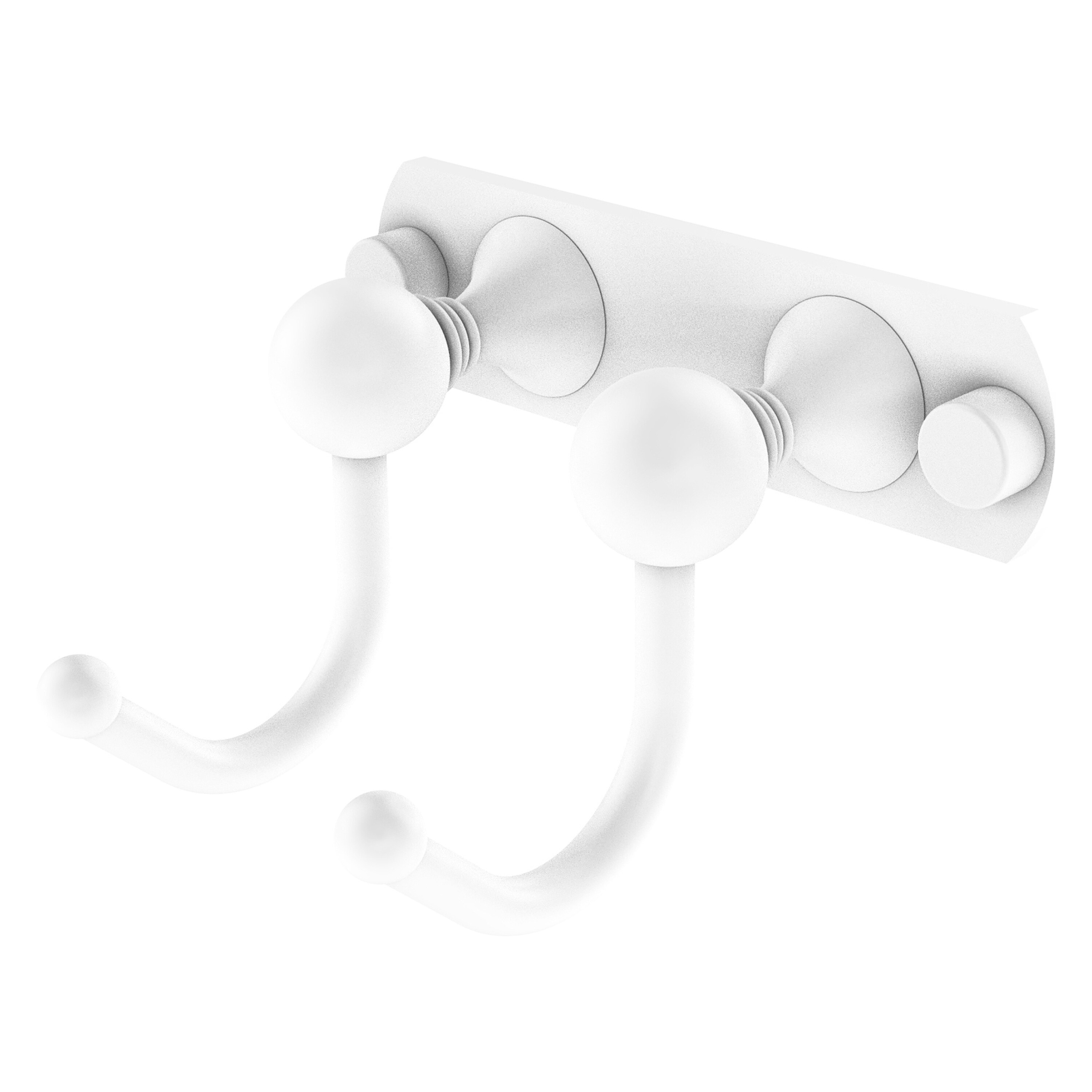 Allied Brass SL-20-2-WHM Shadwell Matte White Double -Hook Wall mount Towel Hook