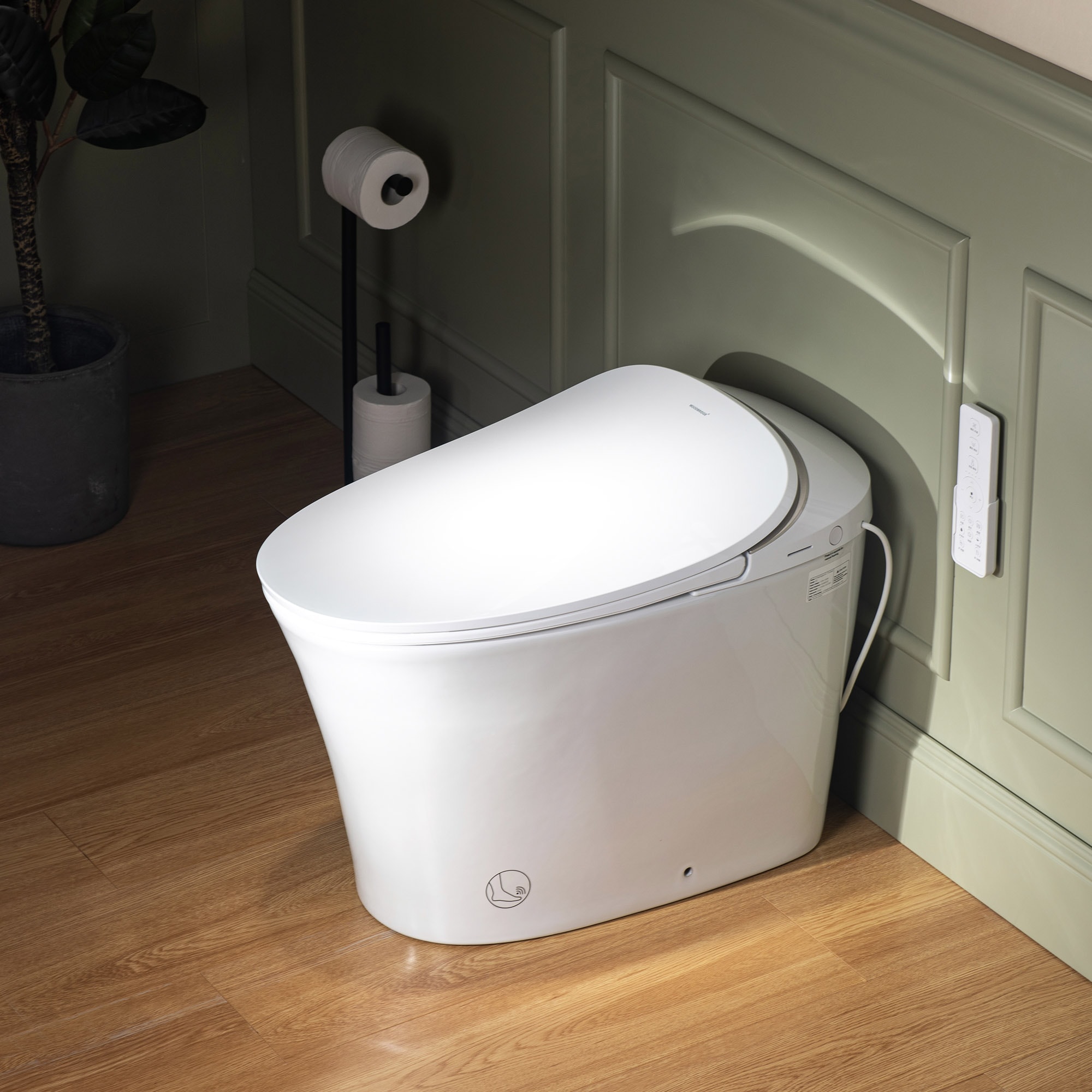 Woodbridge LT551 Nutley White Dual Flush Elongated Standard height Soft Close 1-piece Bidet 12-in Rough-In 1.6 GPF