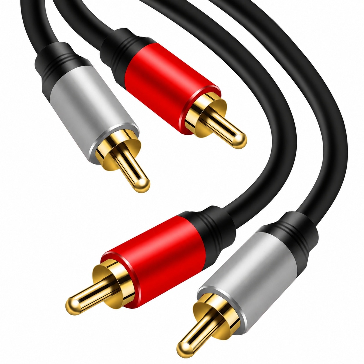 Aoibox  40ft 2 RCA Male to 2 RCA Male Stereo Audio Cable Gold Plated for Home Theater HDTV and Gaming Consoles