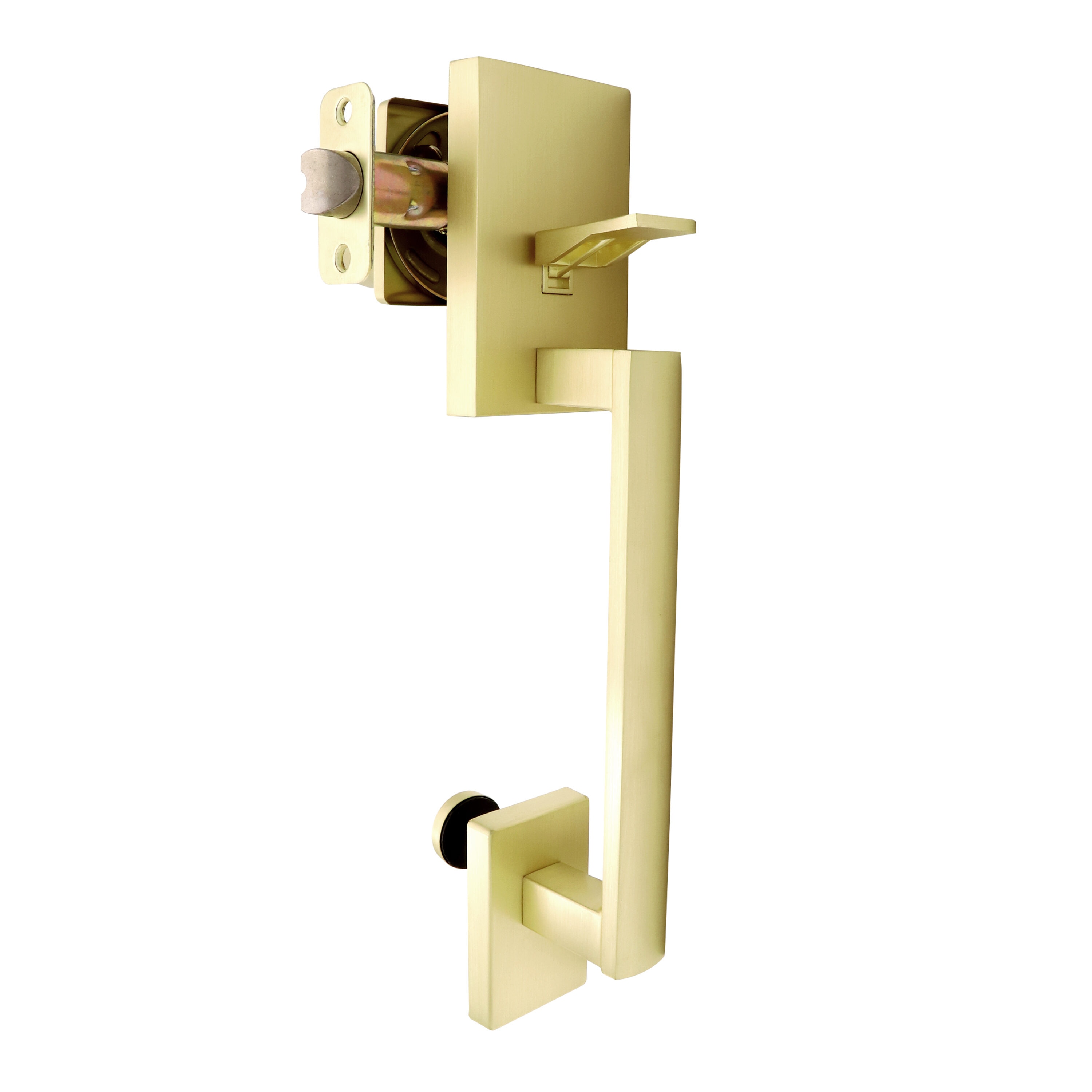 Honeywell Satin Gold Interior/Exterior Keyed Entry Door Handle in