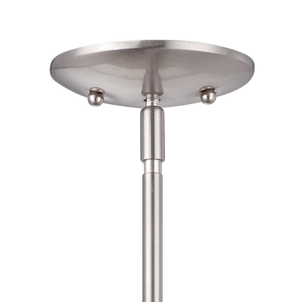 Brushed Nickel Mini Pendant Light with Alabaster Glass Shade