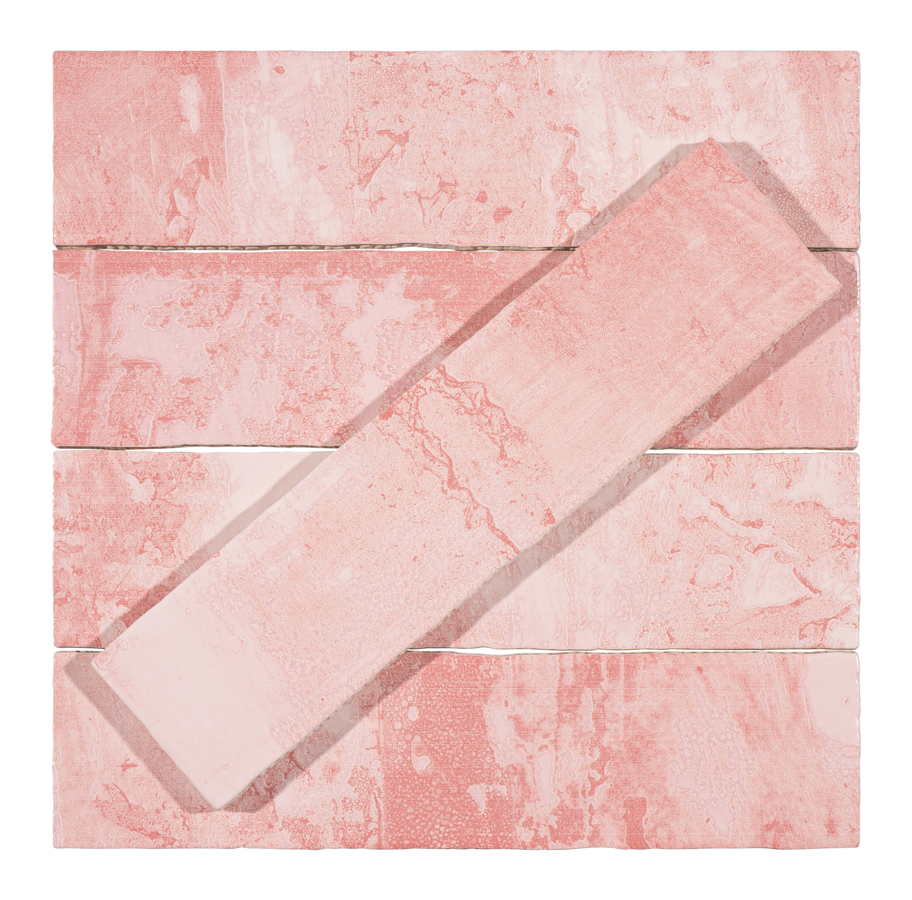 Splash Rose Pink 3" x 12" Glossy Ceramic Subway Tile