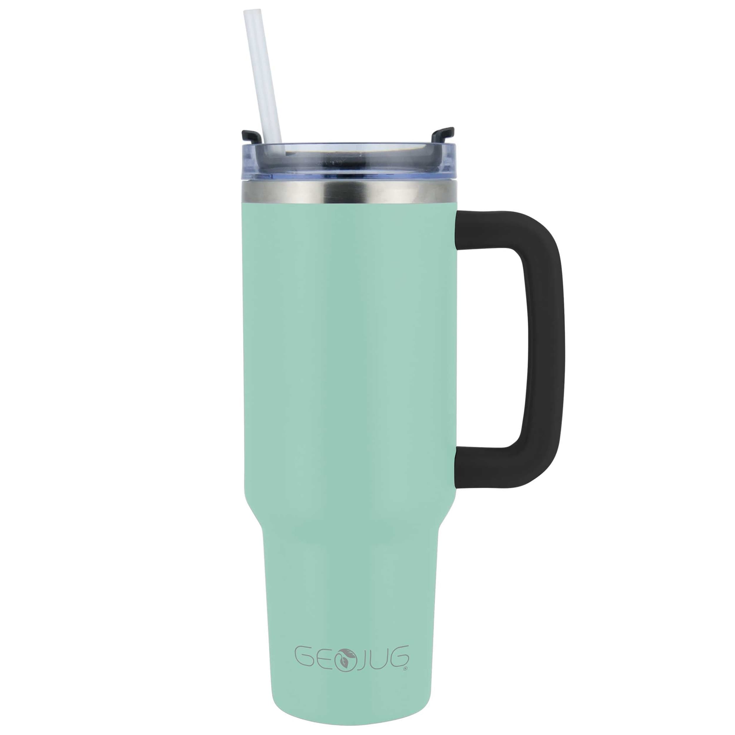 Brentwood  GEOJUG 40oz Insulated Stainless Steel Tumbler Cup in Blue with Handle