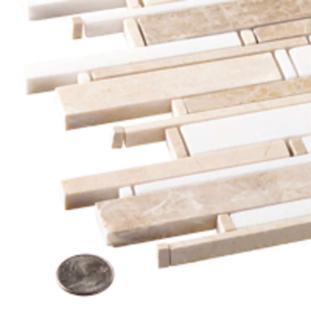 Knoll Brown and Cream Marble Mosaic Tile