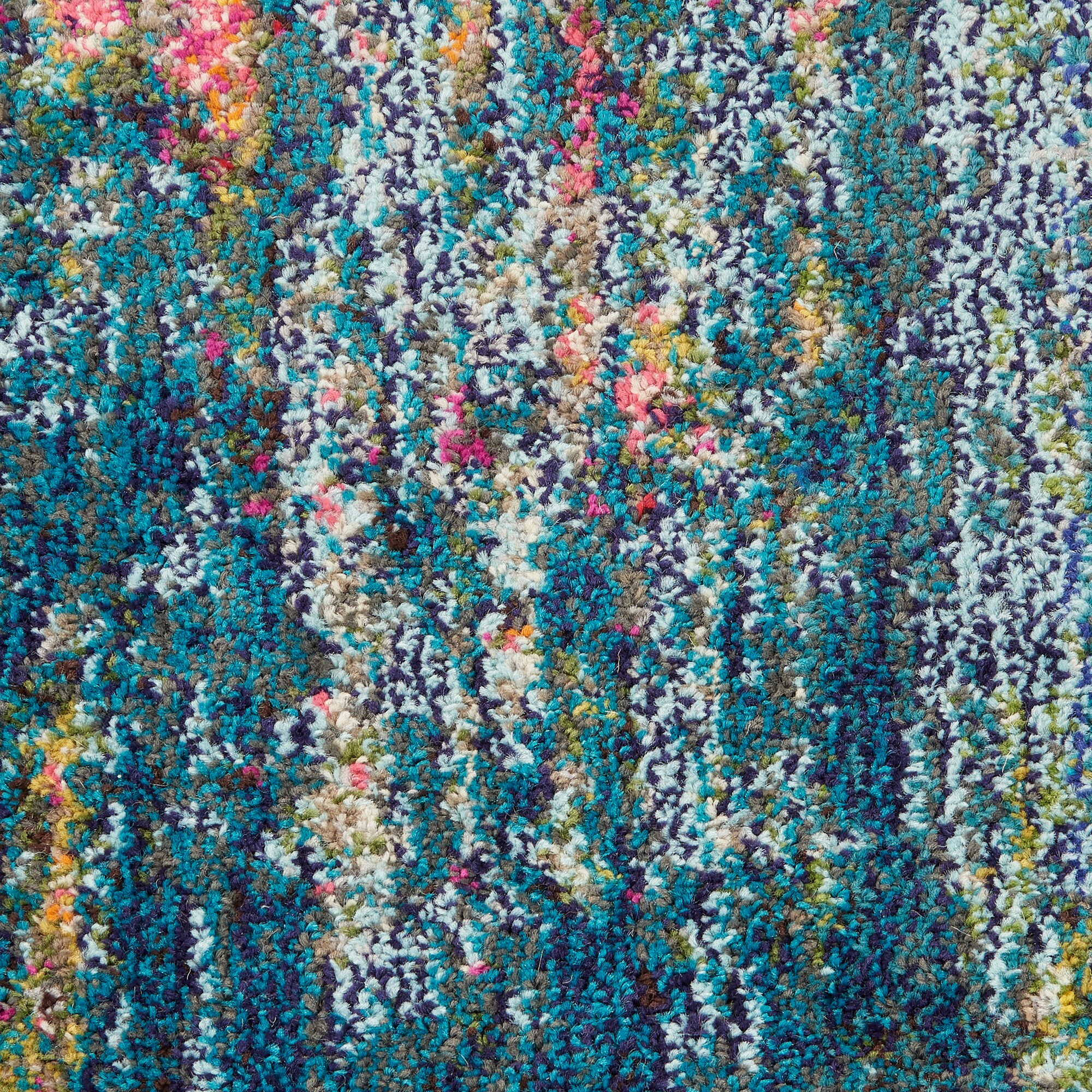 Celestial Swirl Abstract Blue and Yellow 26.5" Synthetic Rug