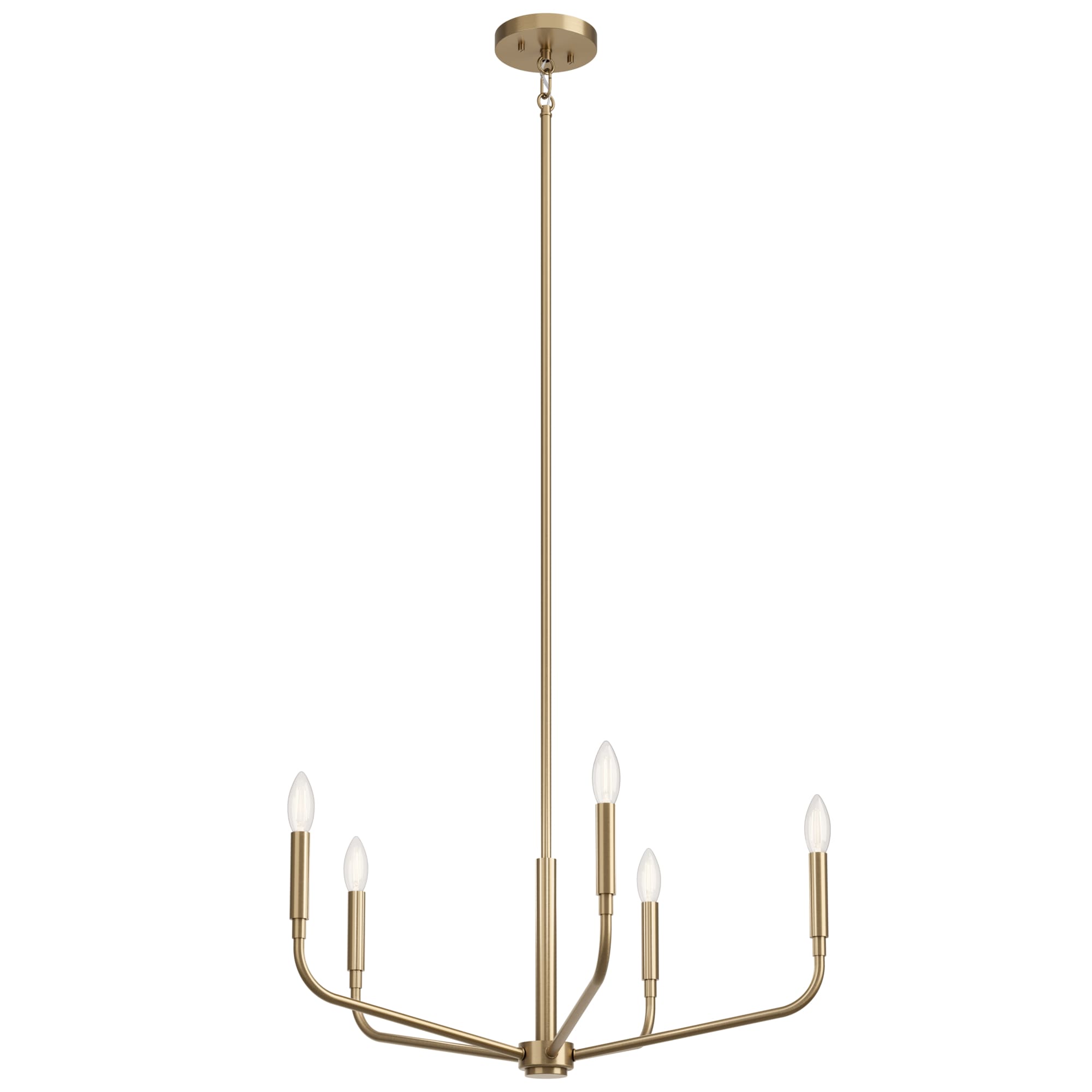 Kichler 52717CPZ Madden 5 -Light Gold Modern/contemporary Bare bulb For Use in Bedrooms, Dining Rooms, Foyers, Kitchens, Living Rooms Chandelier