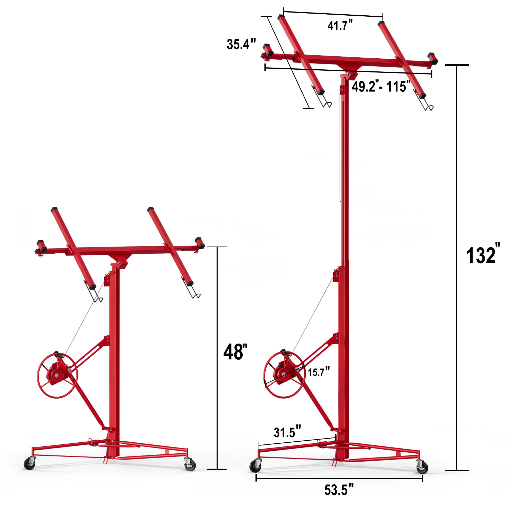 Siavonce 11ft Drywall Lift 48.81-in L x 35.82-in W Steel Drywall Lift ...