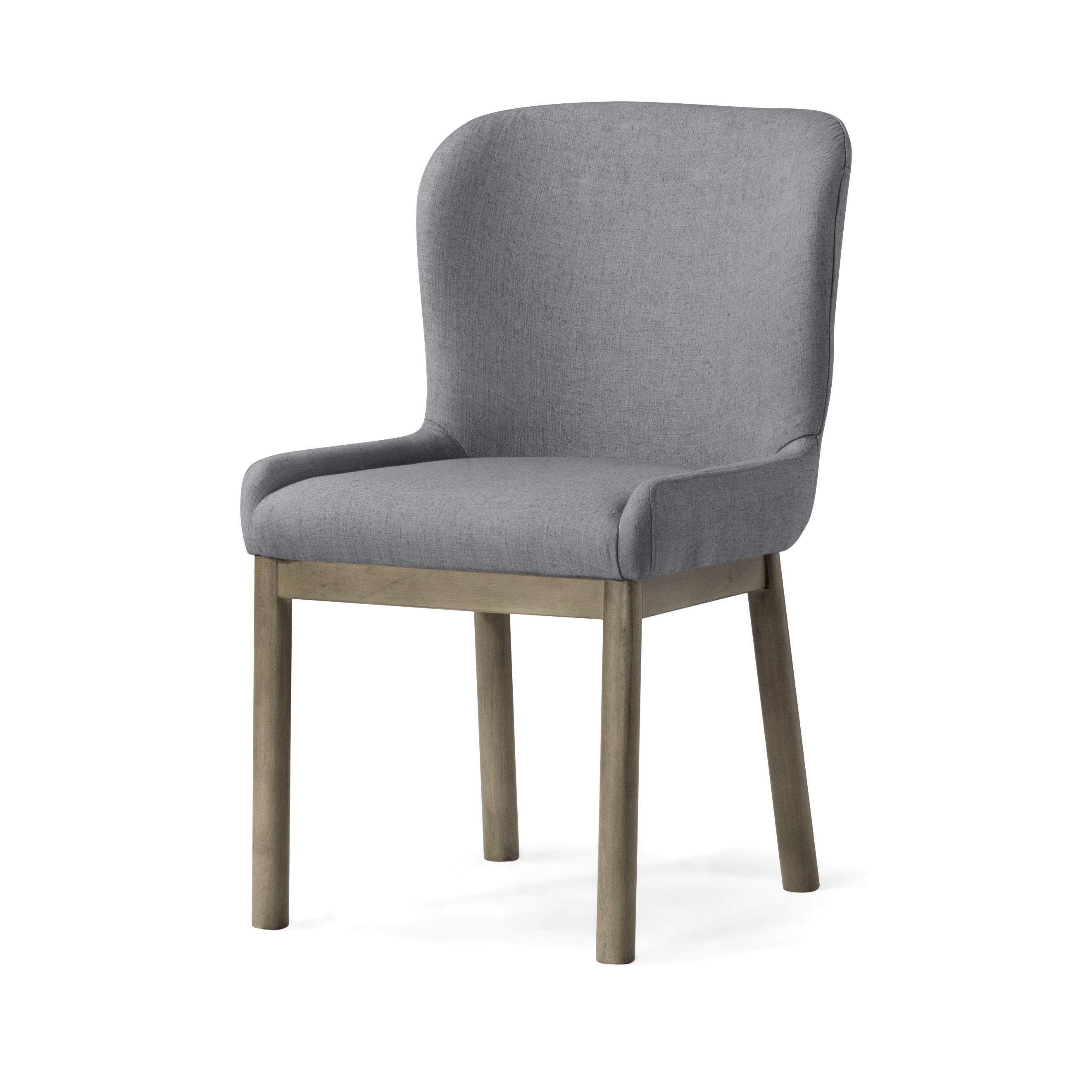 Maven Lane ML354609-WDC-GR 19in Gia Contemporary Wooden Dining Chair in Refined Grey Finish with Taupe Linen Fabric Upholstery Set of 2