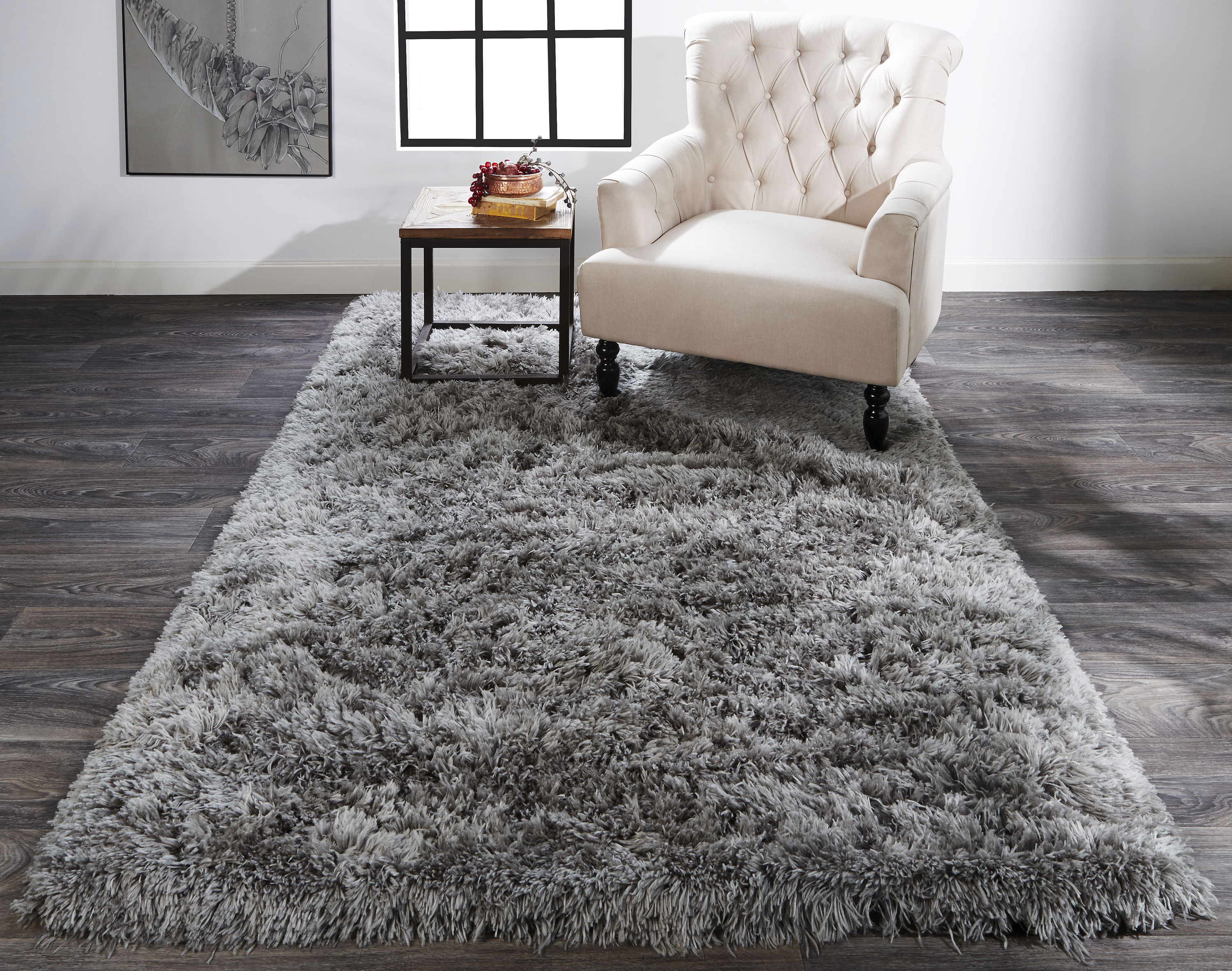 Room Envy 613R4450FOG000E10 Roux 5 x 8 (ft) Tufted Polyester Ether Gray Rectangular Indoor Solid Global Area rug