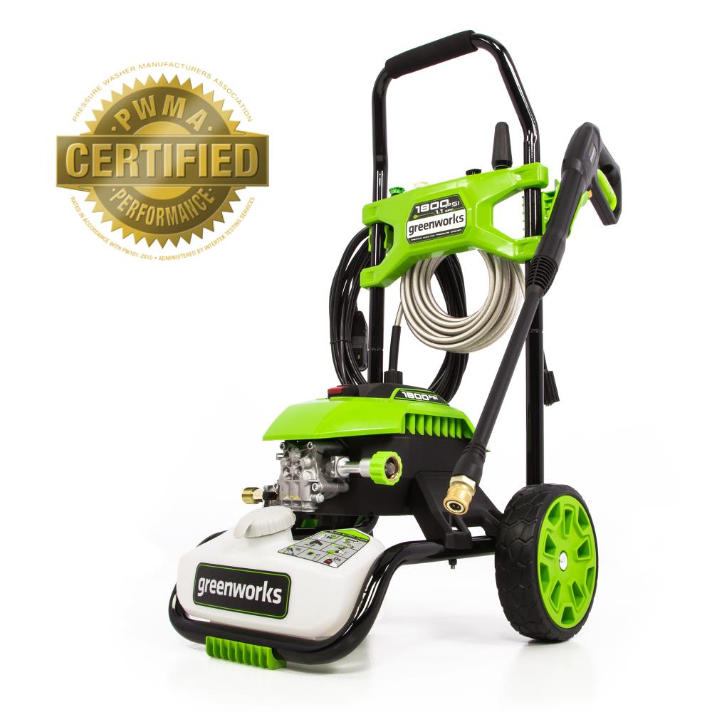 Greenworks 1800 PSI 1.1-GPM Cold Water Electric Pressure Washer in the ...