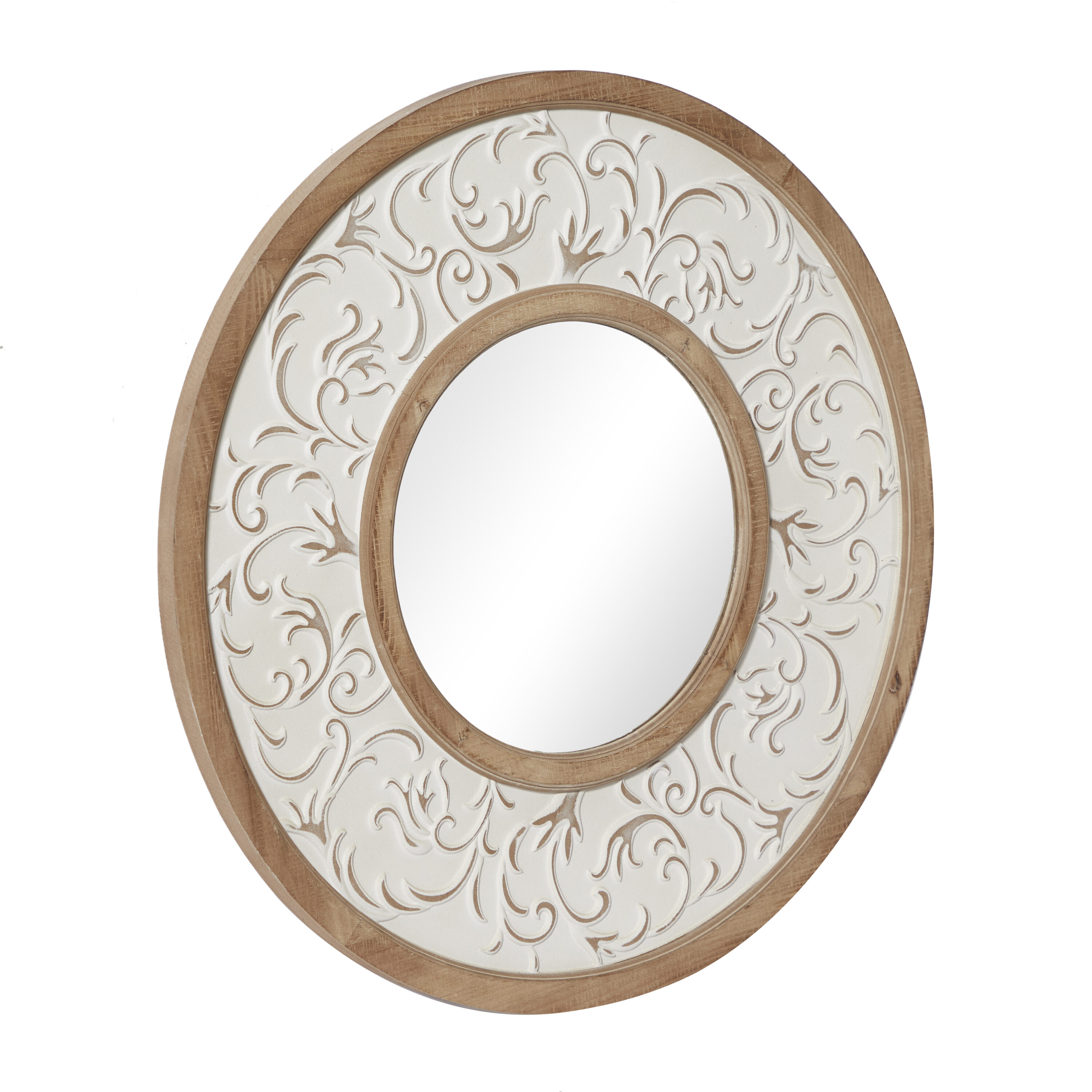 Elegant Full-Length Rectangular Wood Mirror with Silver Accents
