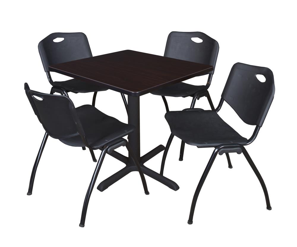 Regency TB3030MW47BK Breakroom Brown 4-Person Training Table (30-in W x 29-in H)