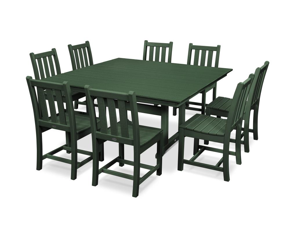 POLYWOOD Traditional 9Piece Green Patio Dining Set at