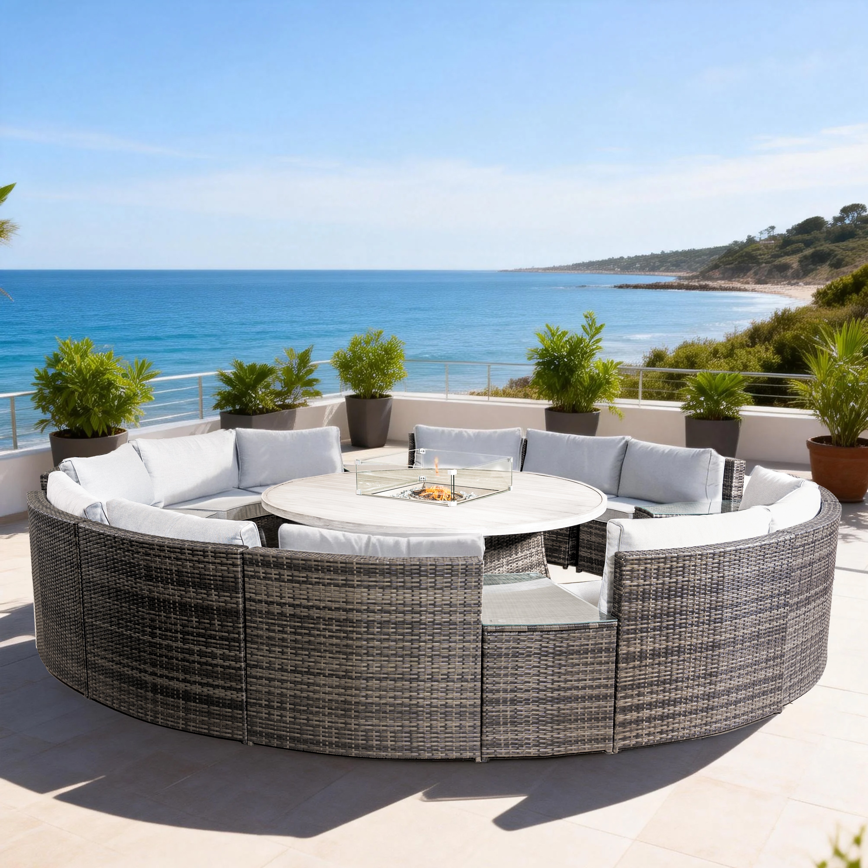 Direct Wicker DWG-1205BST12&08A-G Patio-Conversation-Sets - View #2