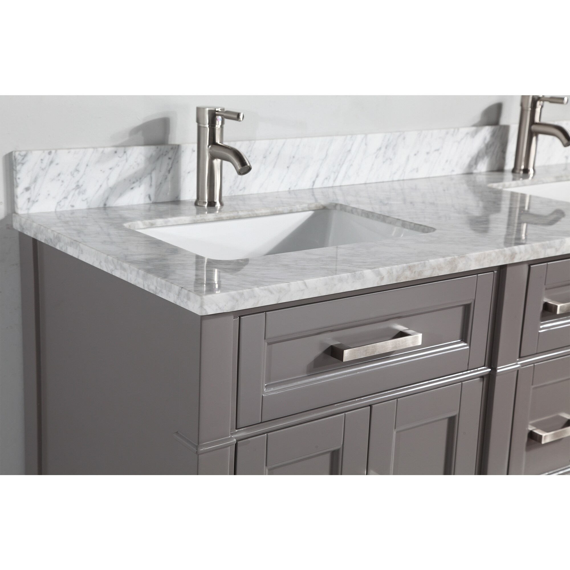 Vanity Art Savona 60-in Grey Undermount Double Sink Bathroom Vanity ...