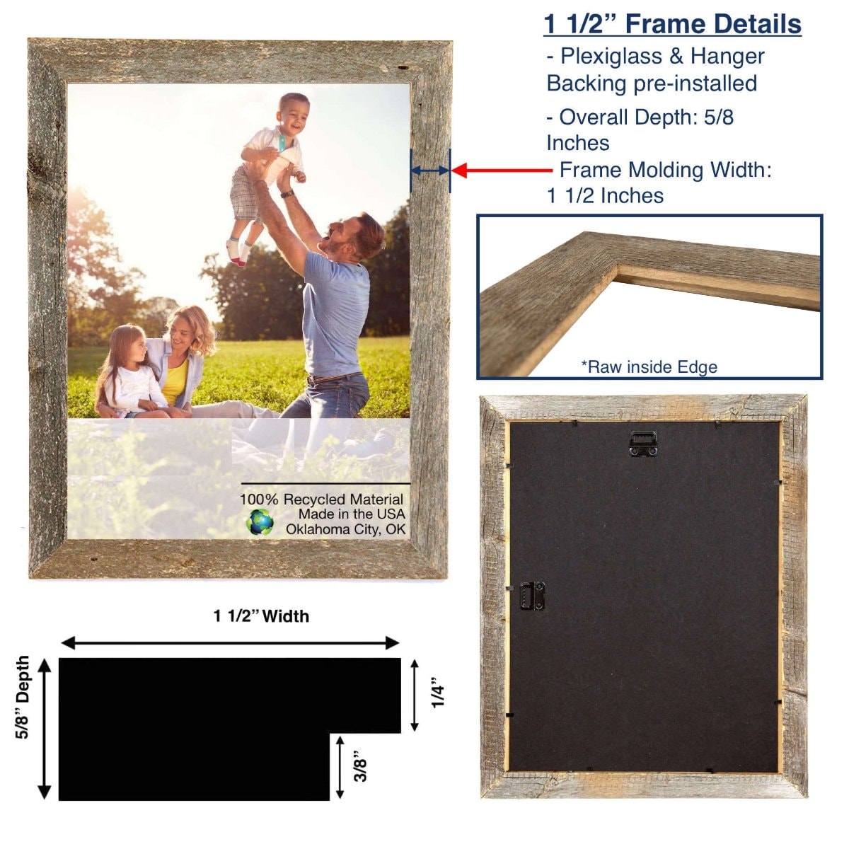 HomeRoots Natural Weathered Gray Wood Picture Frame at Lowes.com