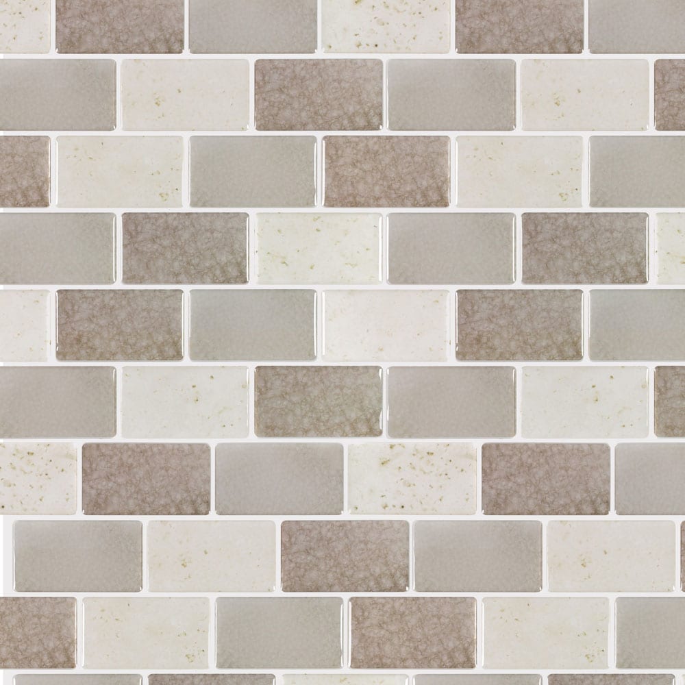 Peel&Stick Mosaics Carrara Subway 10-in x 10-in Glossy Composite Linear  Subway Peel and Stick Wall Tile (0.65-sq. ft/ Piece) in the Tile department  at