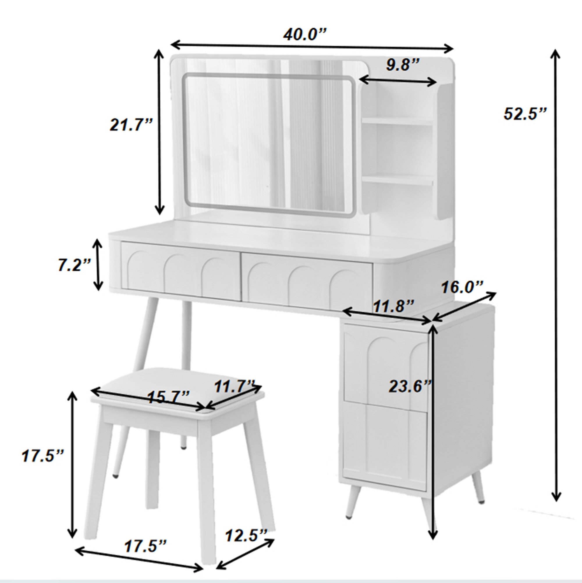 SINOFURN SYD250002WT Bedroom-Vanities - View #6