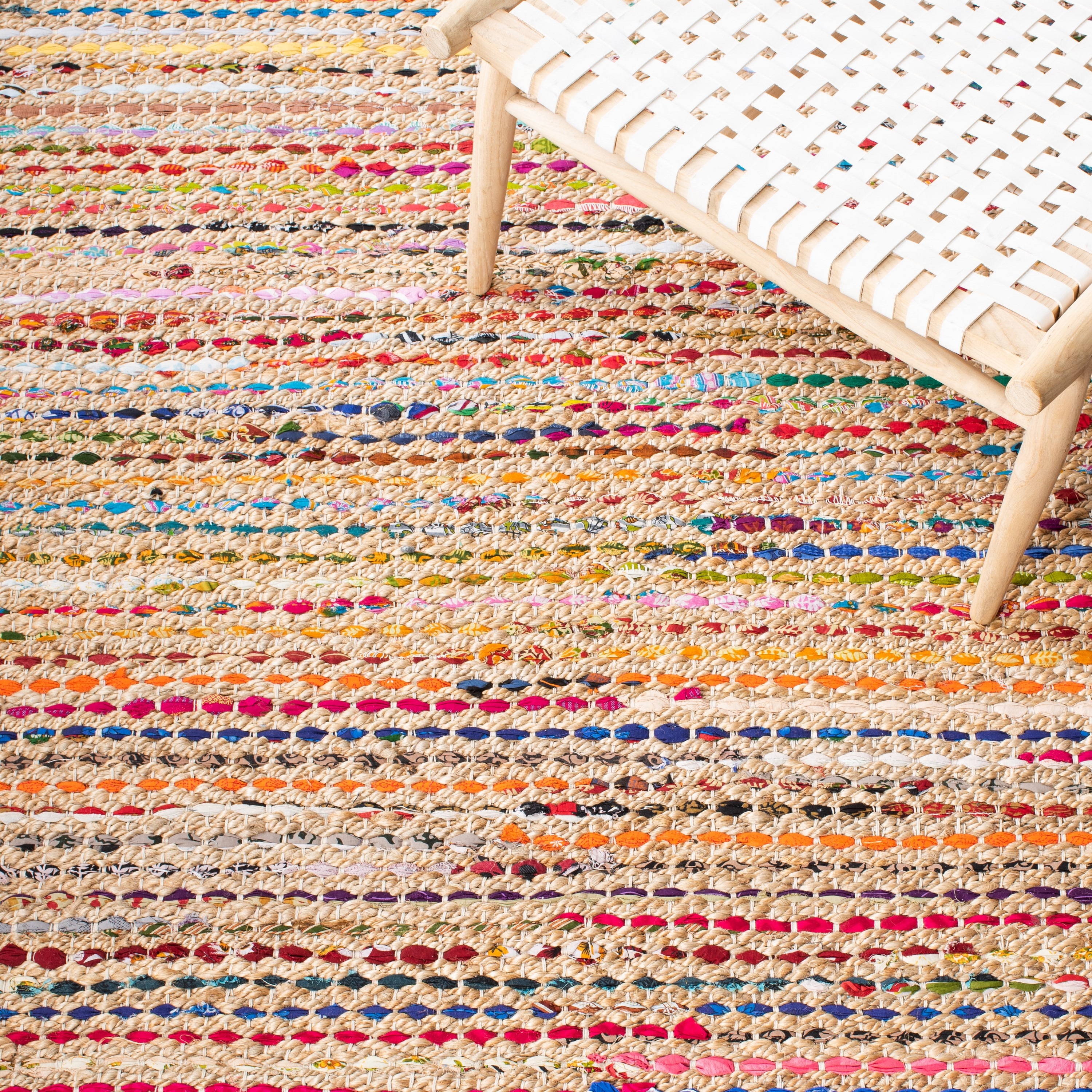 Cape Cod Multicolor Handwoven Wool Cotton Area Rug 4' x 6'