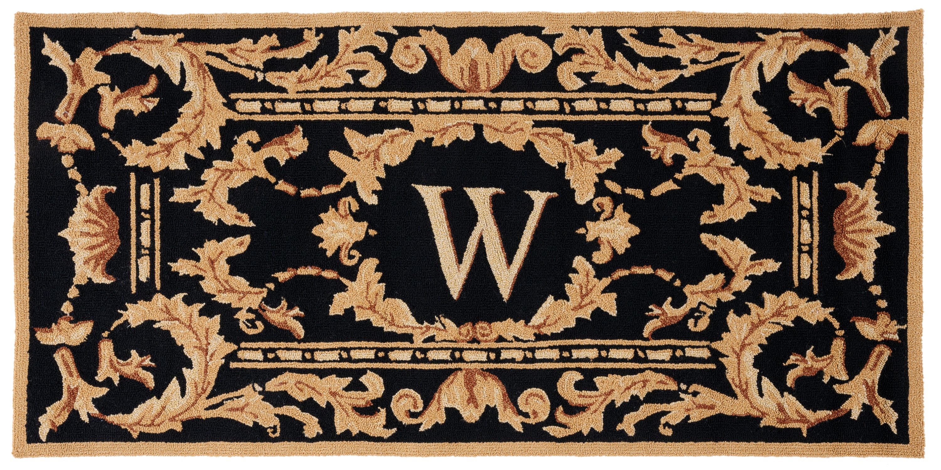 Safavieh Monogram 219W Cambridge Black 3 x 6 Rectangular Area rug in ...