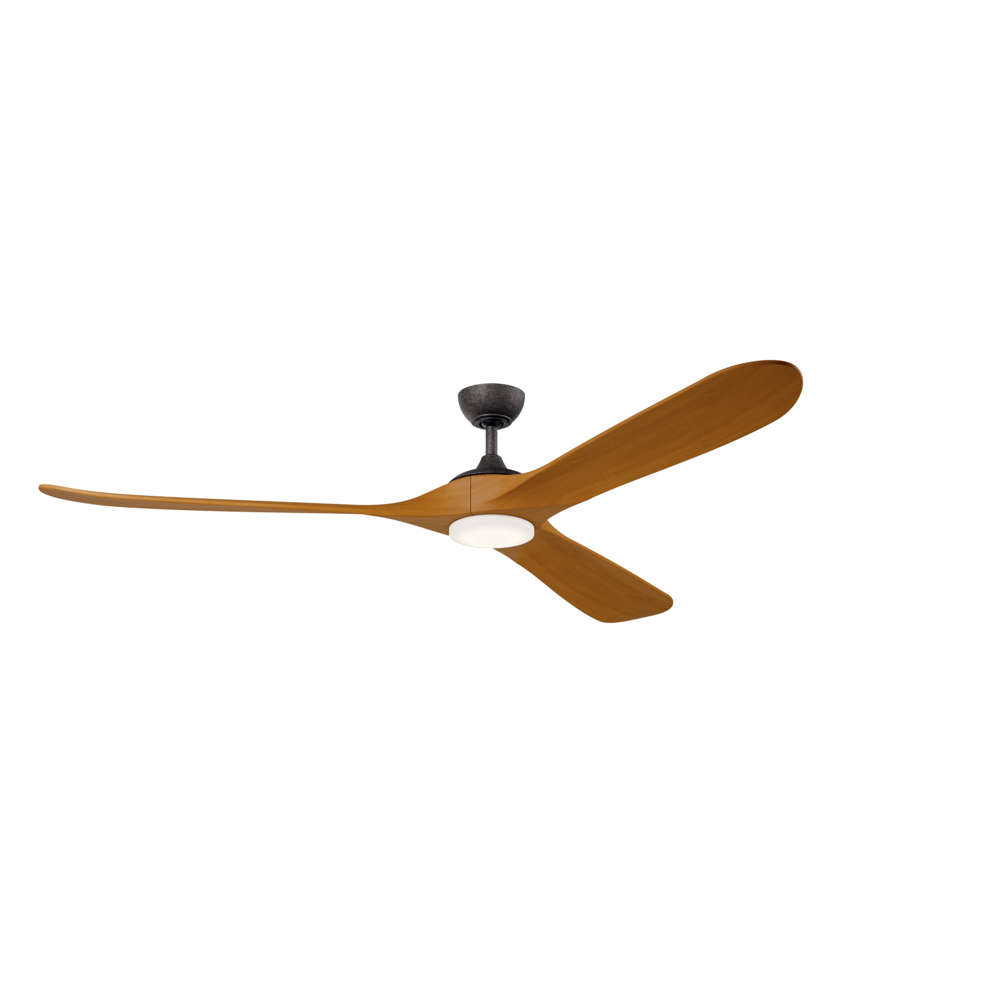 Kichler 310580AVI Mylo 80-in Color-Changing Integrated LED Outdoor Anvil Iron with Honey Maple Blades Ceiling Fan With Light - Remote Included ( 3 -Blade )