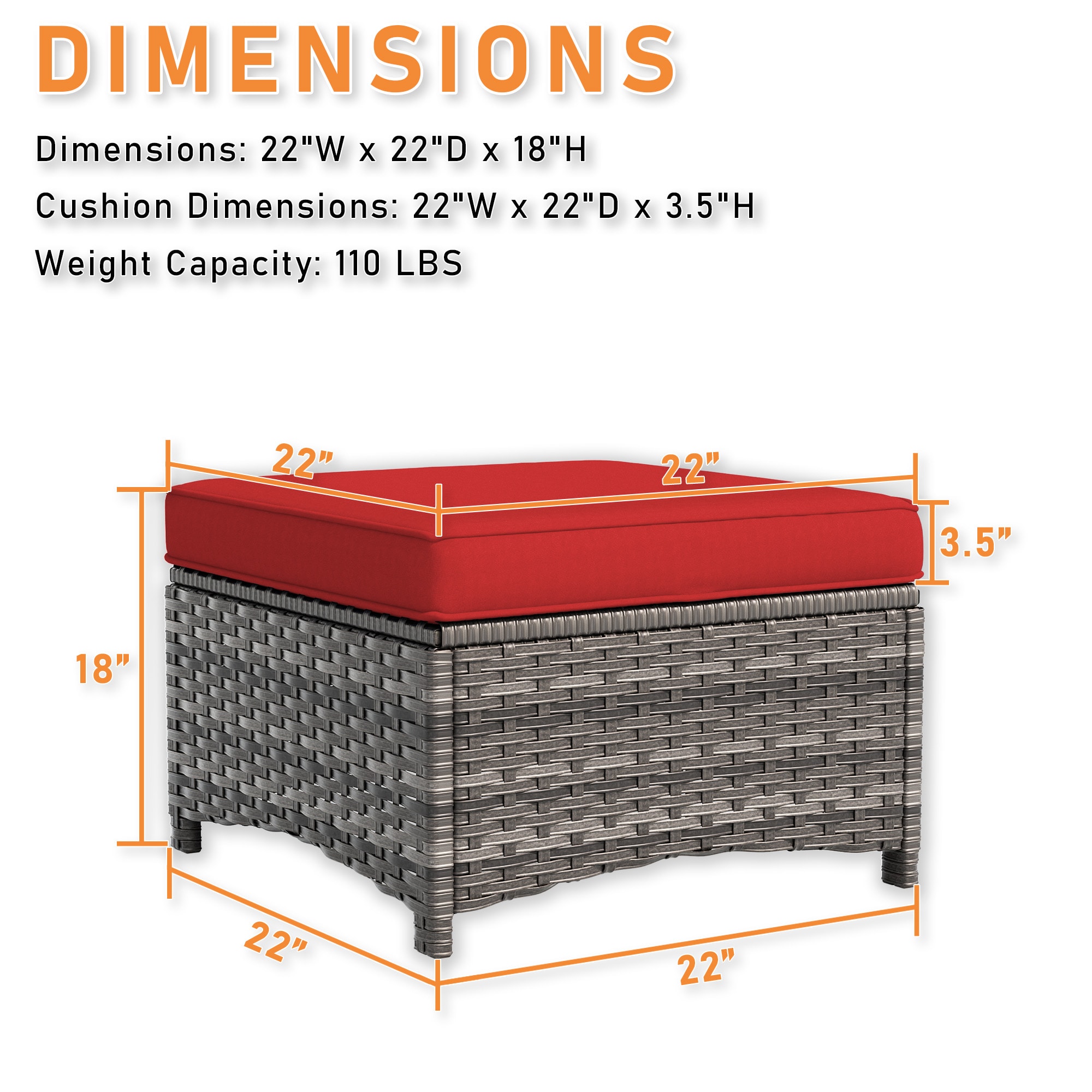 Gardenbee HGL-M74-RED Stools-Ottomans - View #3