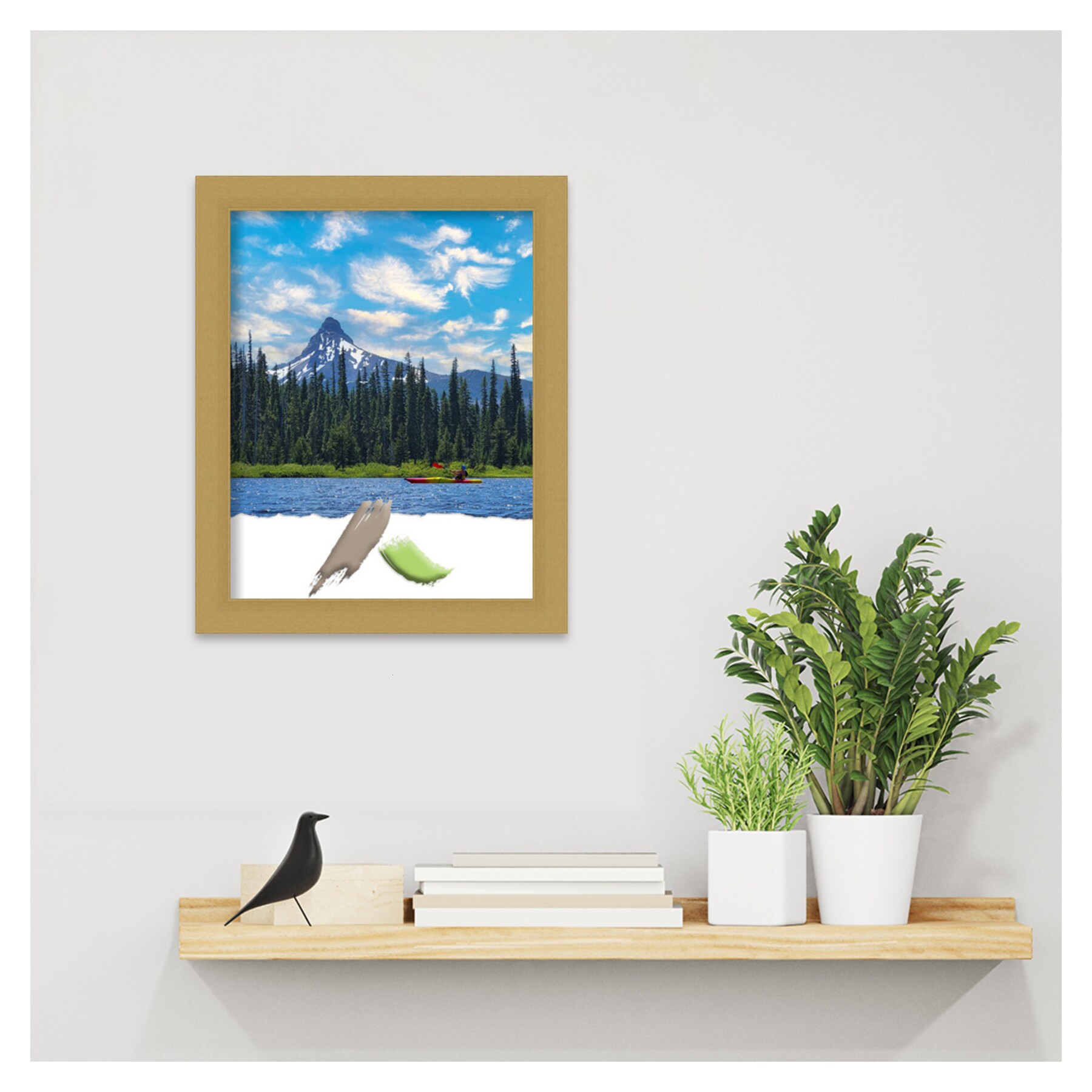 Grace Brushed Gold Narrow Polystyrene Wall Picture Frame