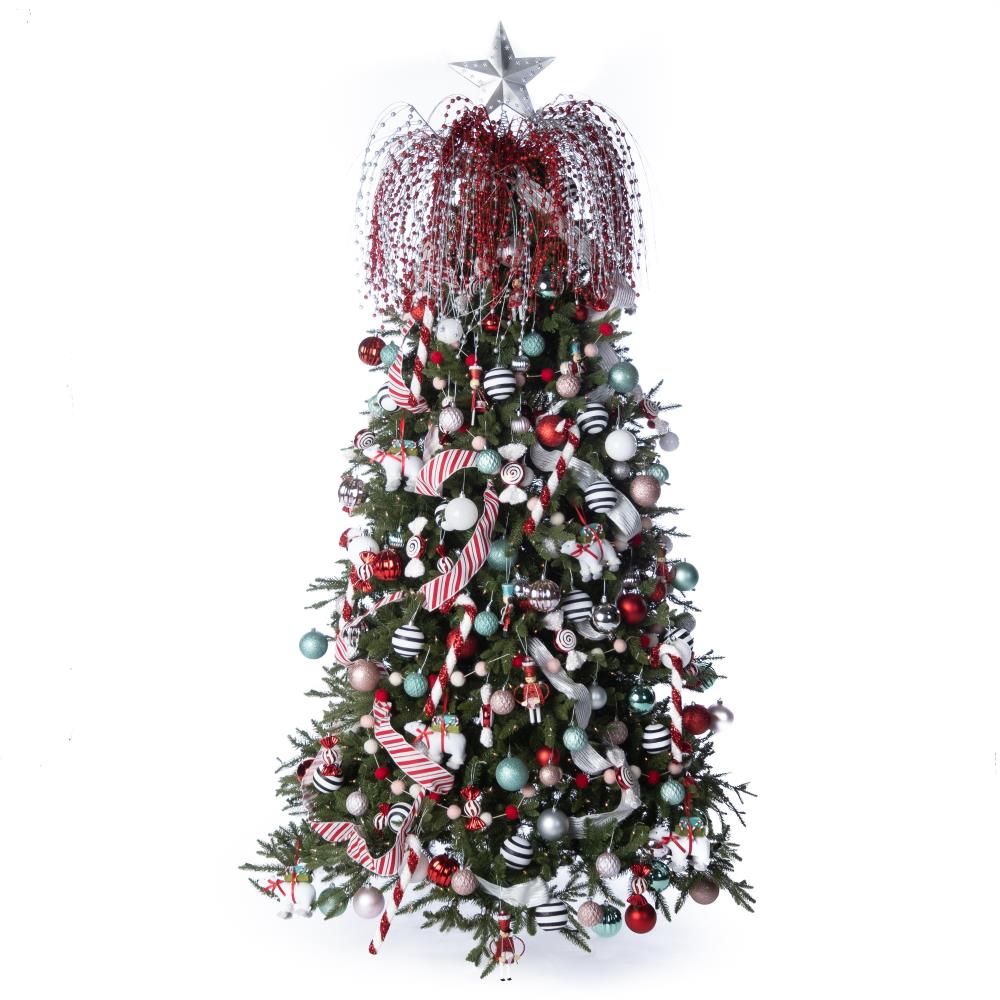 The Memory Company 10 Lighted Red and Pink Star MLB Cincinnati Reds Mosaic  Christmas Tree Topper