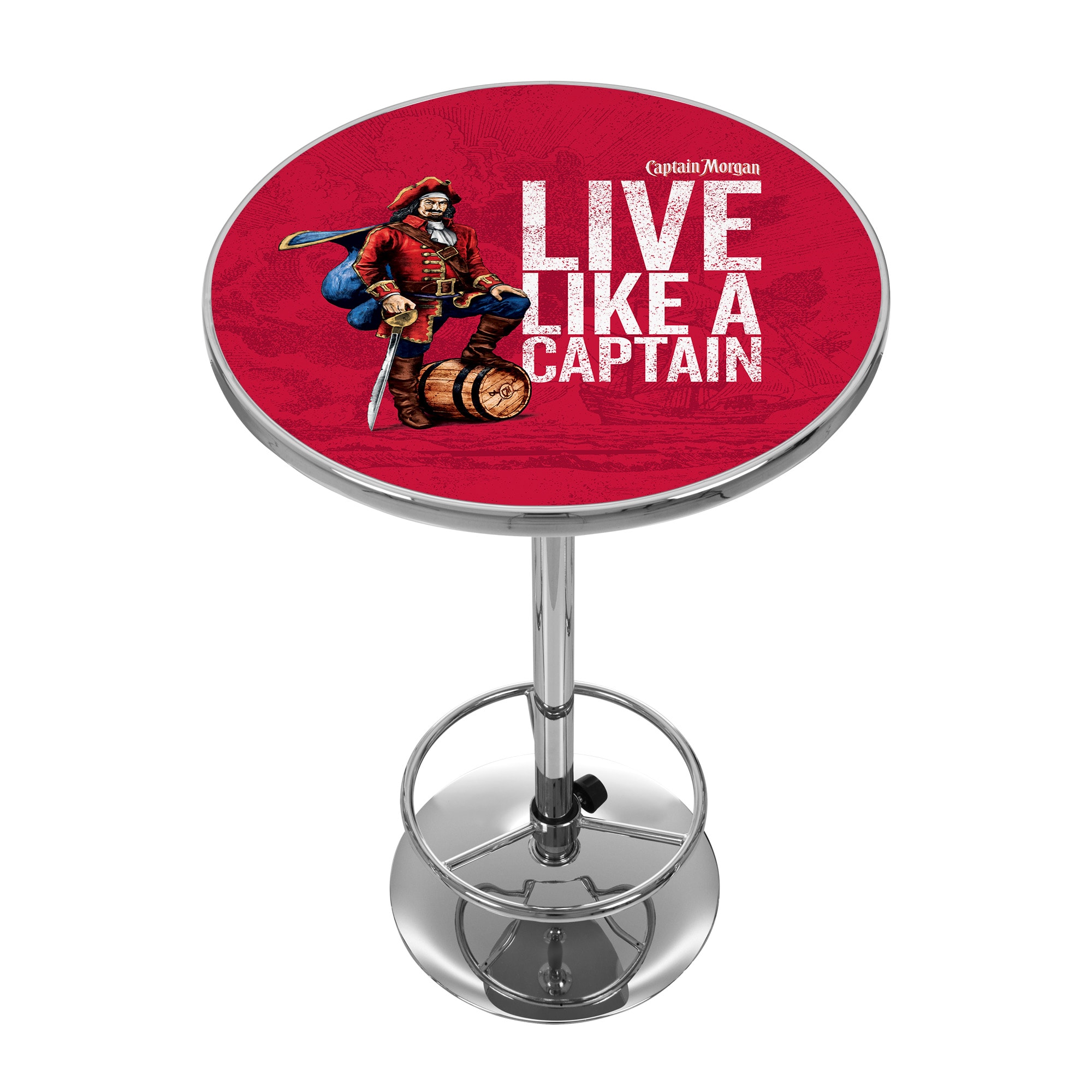 Trademark Gameroom CM2000 Pub Tables Chrome Round Traditional Bar Table, Composite with Metal Base