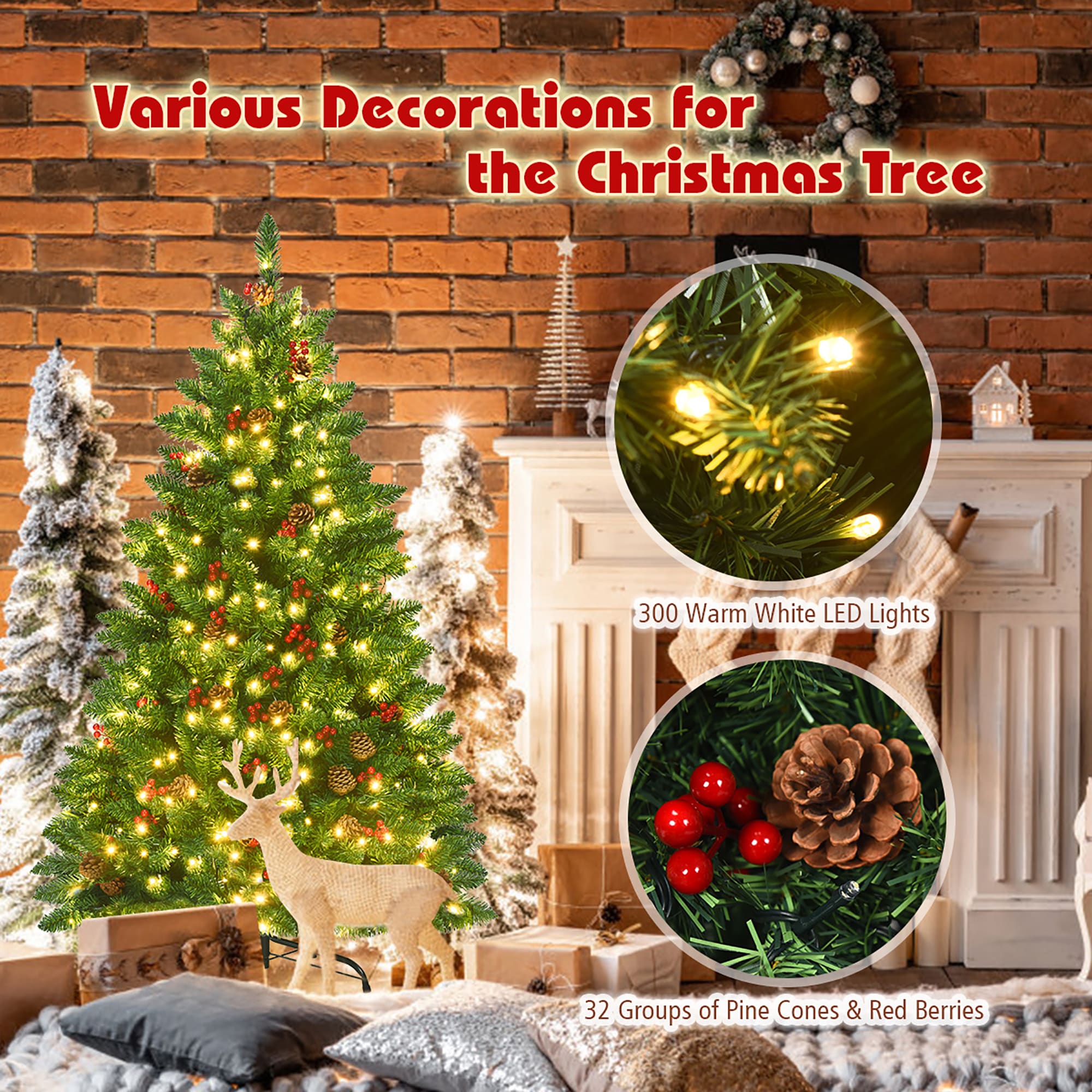 Costway CM22850US Artificial-Christmas-Trees - View #6