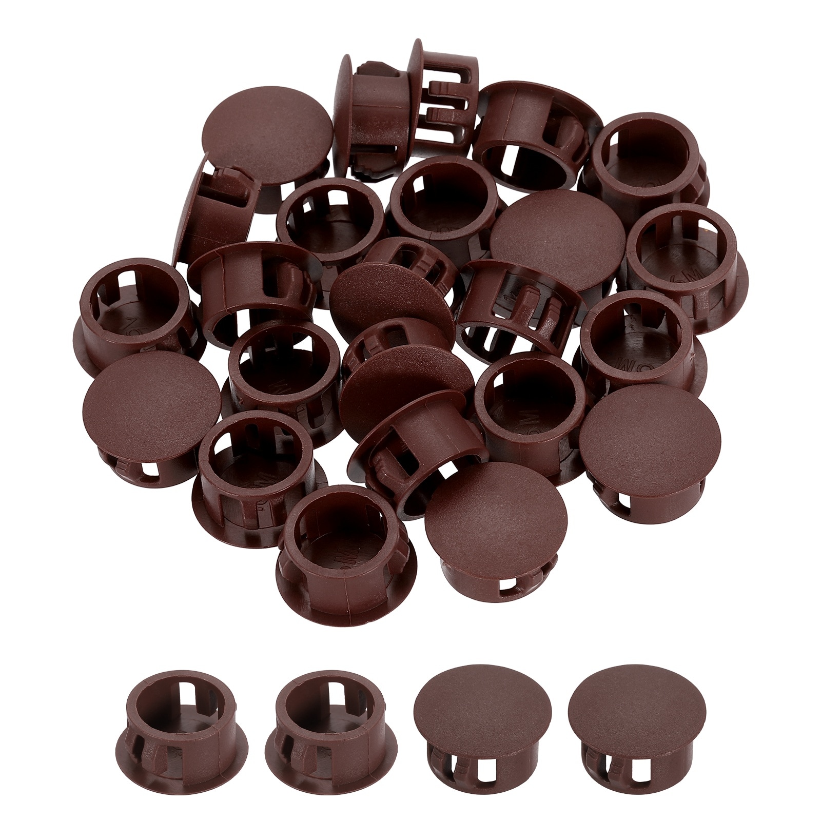 Harfington Dark Brown Hole Plugs 100pcs 5/8inch Plastic Plugs for Round Holes Flush Type for Furniture Cabinets Machines Hardware Fencing Post Pipe #S26051300UX4694