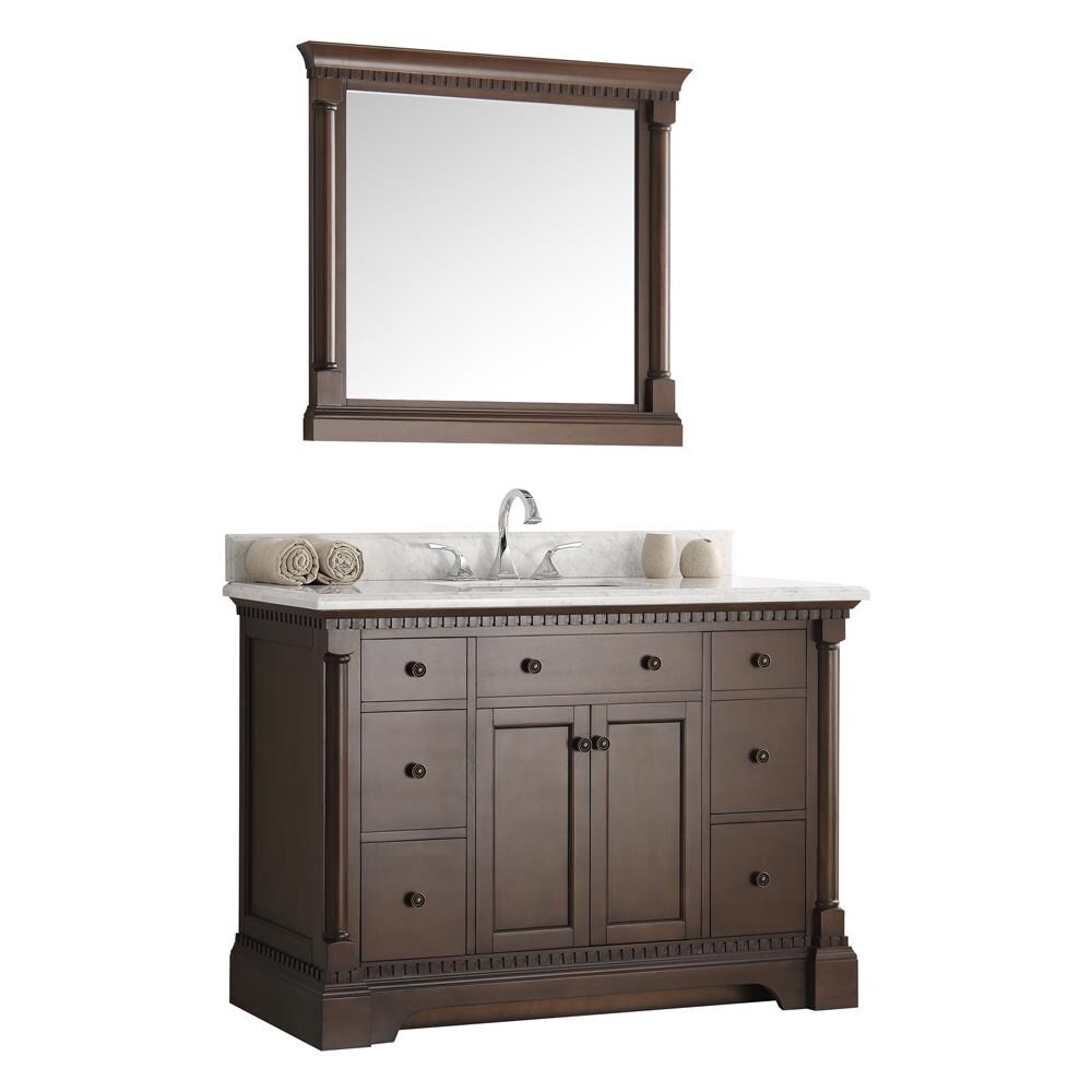 Fresca Kingston 49-in Antique Coffee Undermount Single Sink Bathroom ...