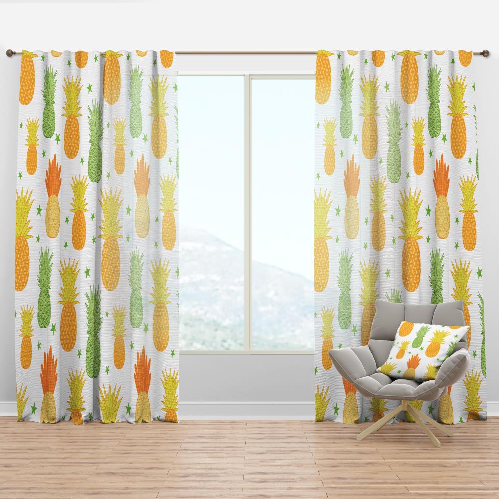 Designart CTN24181-52-108 108-Inches Yellow Abstract Room darkening Thermal lined Rod pocket Single curtain panel