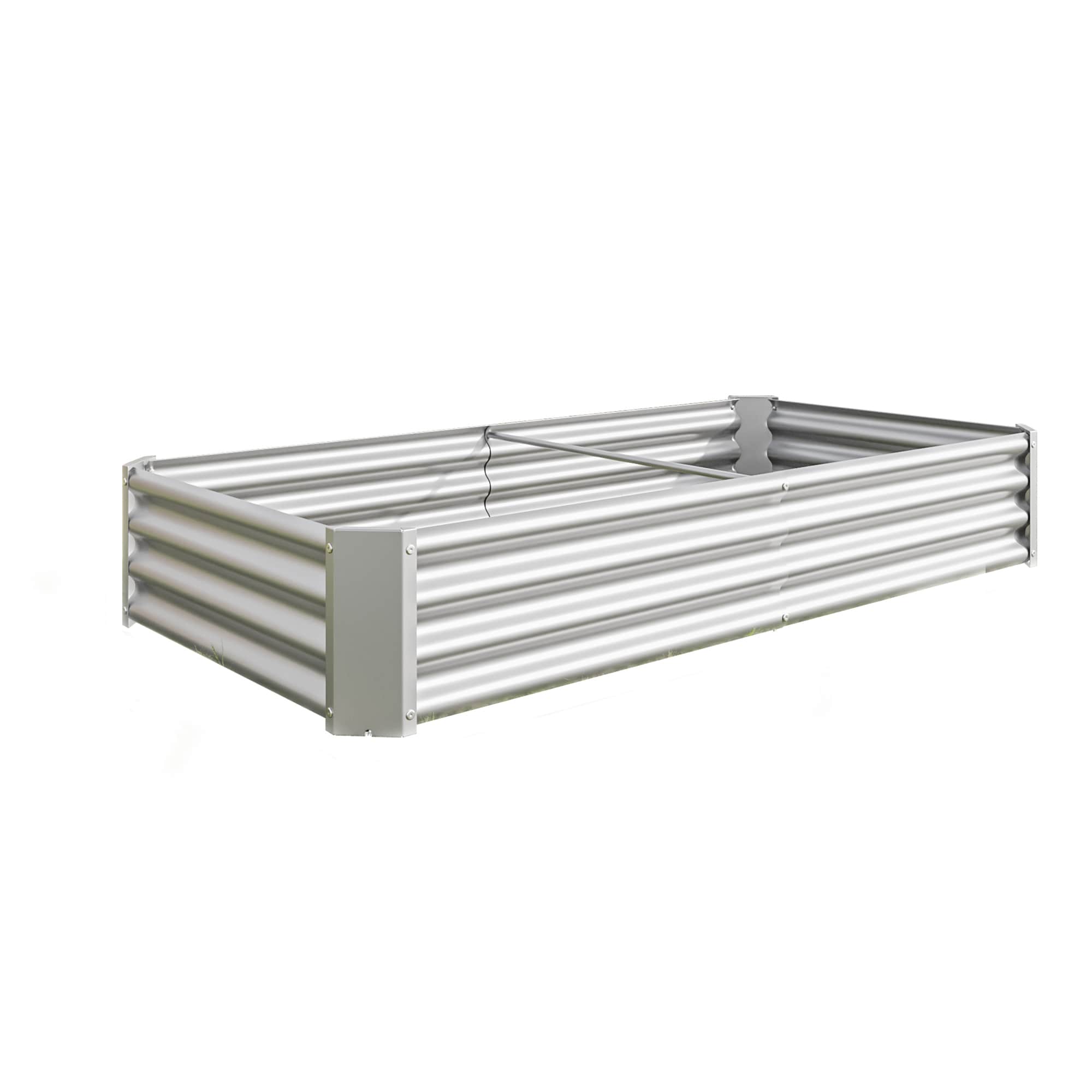 Kahomvis YD-QPW8-1004 35.83-in W x 70.87-in L x 11.81-in H Silver Metal Raised Garden Bed