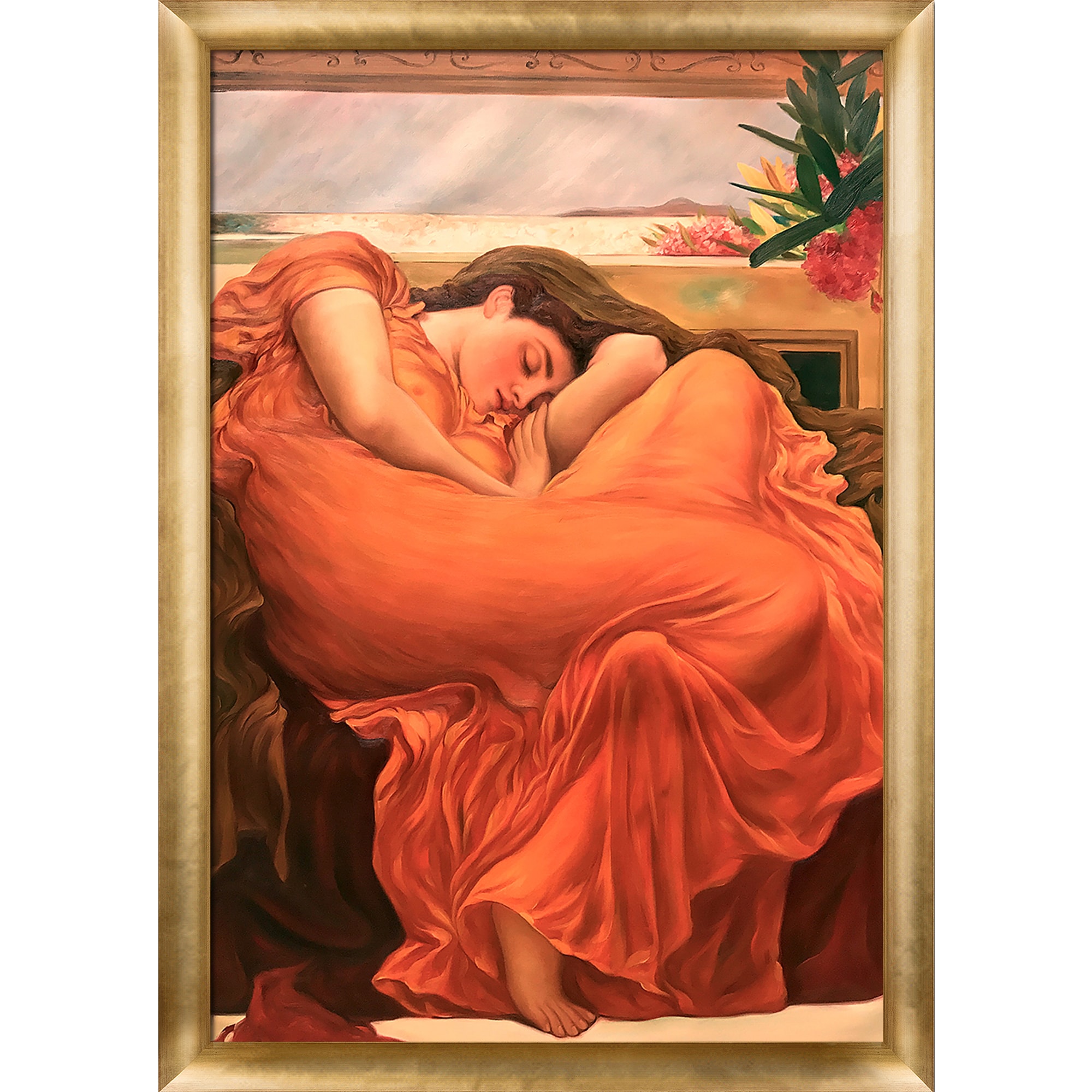 La Pastiche Flaming June Lord Frederic Leighton Framed 27-in H x