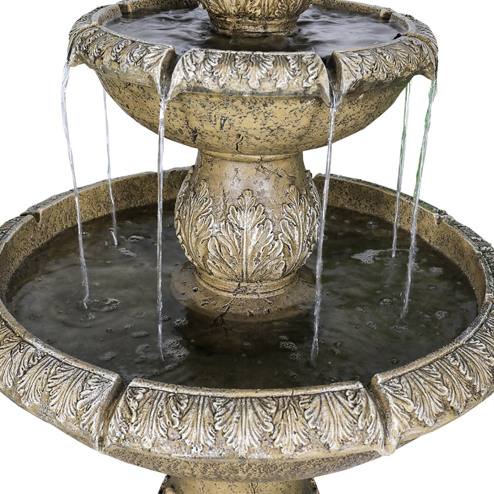 Watnature 47.2-in H Concrete Water Tiered Outdoor Fountain with ...