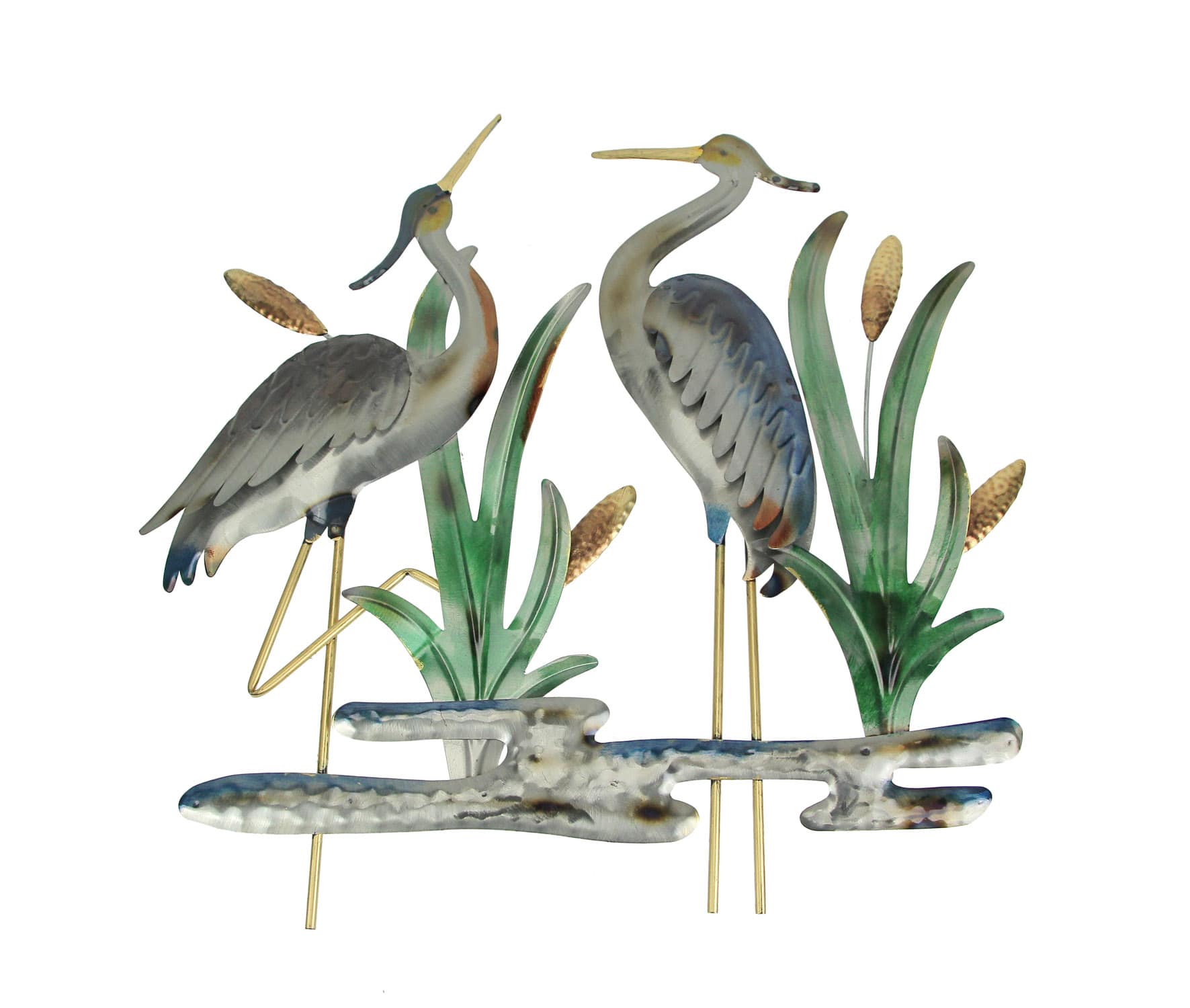 Chesapeake Bay JDY-71997 24 Inch Metal Heron Wall Art Hanging Home Garden Decor Indoor Outdoor Sculpture