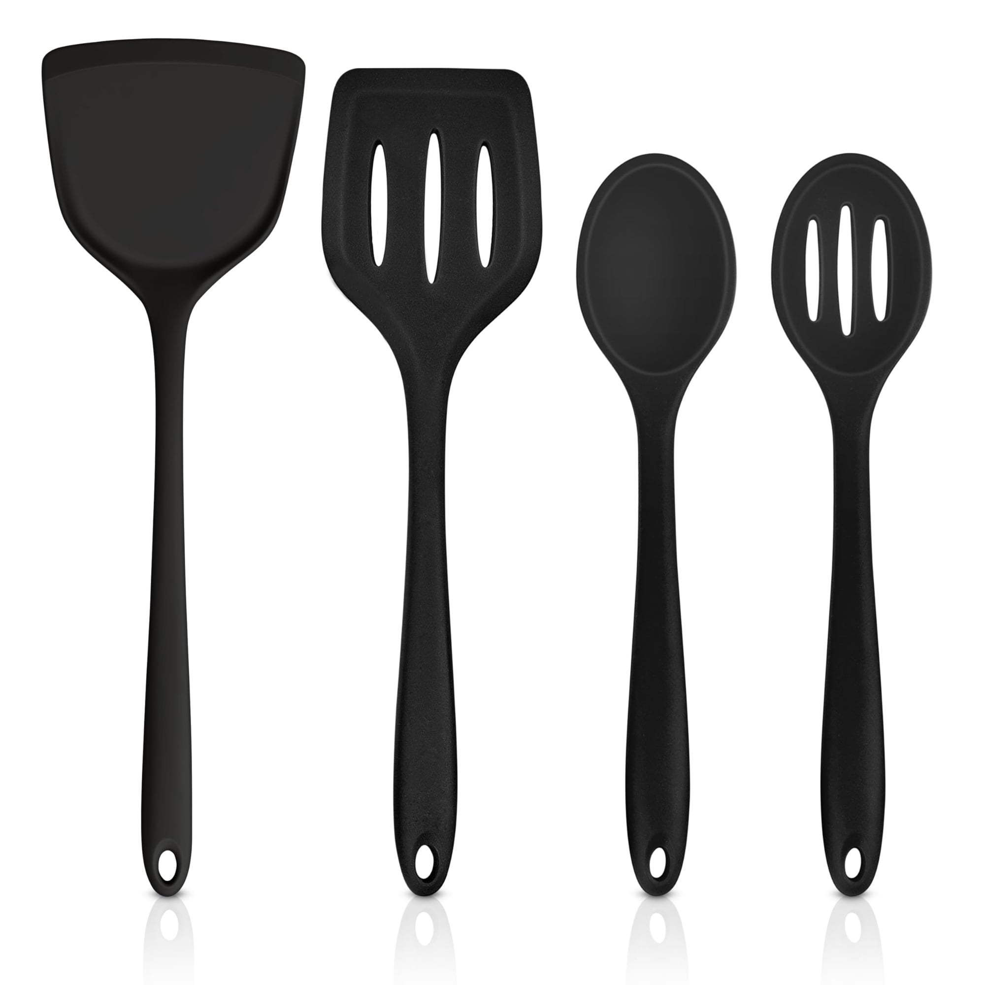 Linder Group Inc Silicone Cooking Utensils Set of 4 Heat Resistant ...
