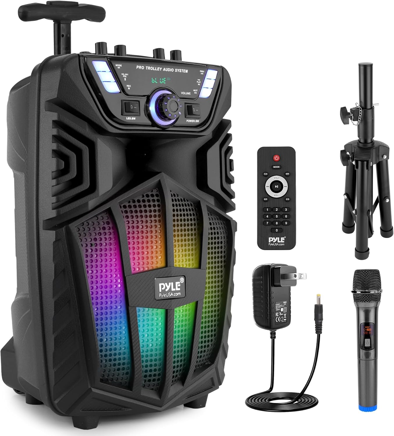  8 Bluetooth Portable PA Speaker With Microphone  Stand